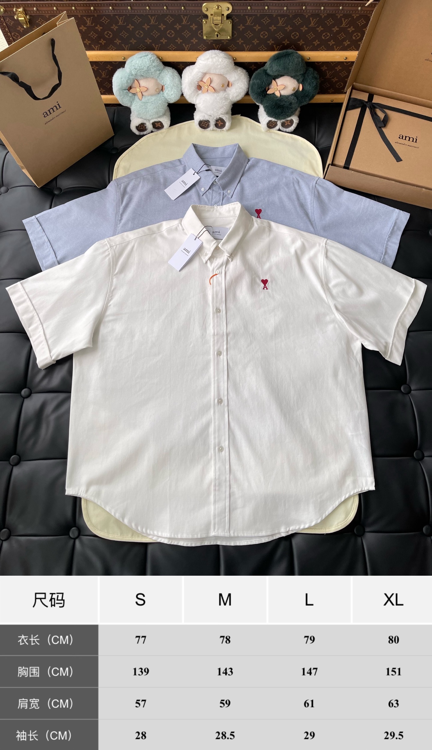 Heart-A Short-Sleeve Button Shirt — product photograph