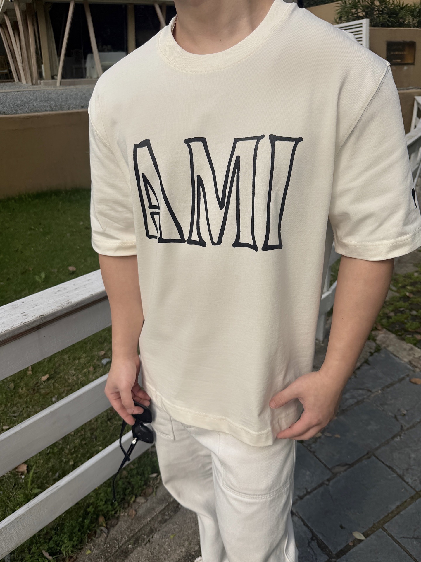 Outline AMI Wordmark T-Shirt — product photograph