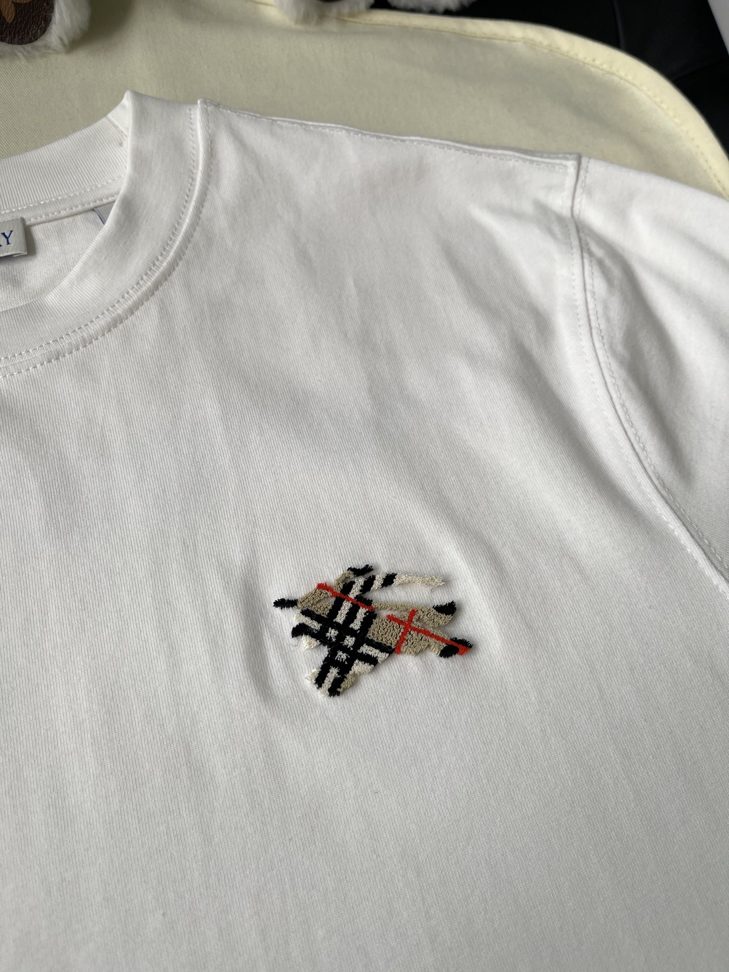Mini Check Knight Crewneck T-Shirt — product photograph
