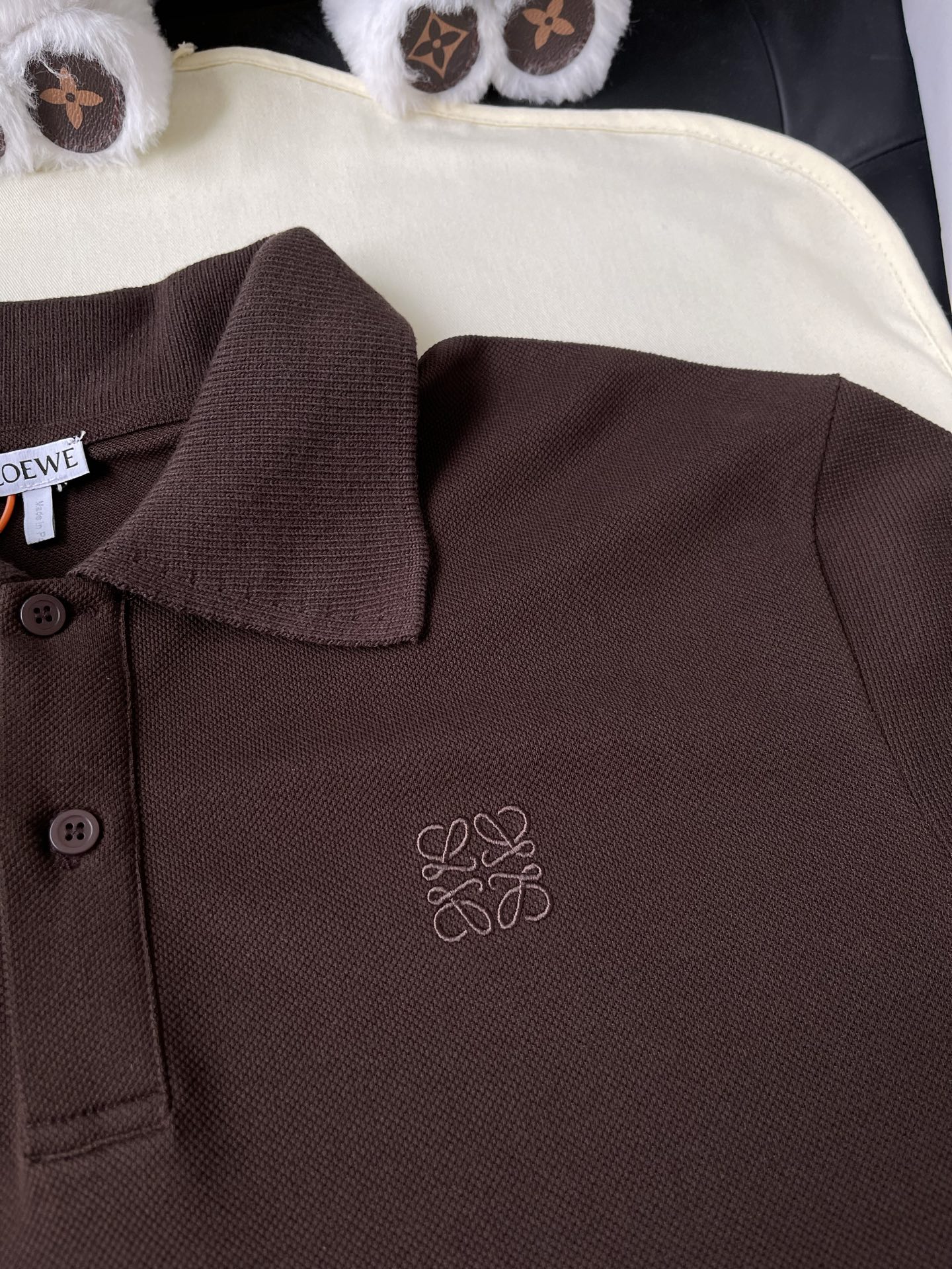 Small Anagram Short-Sleeve Polo — product photograph