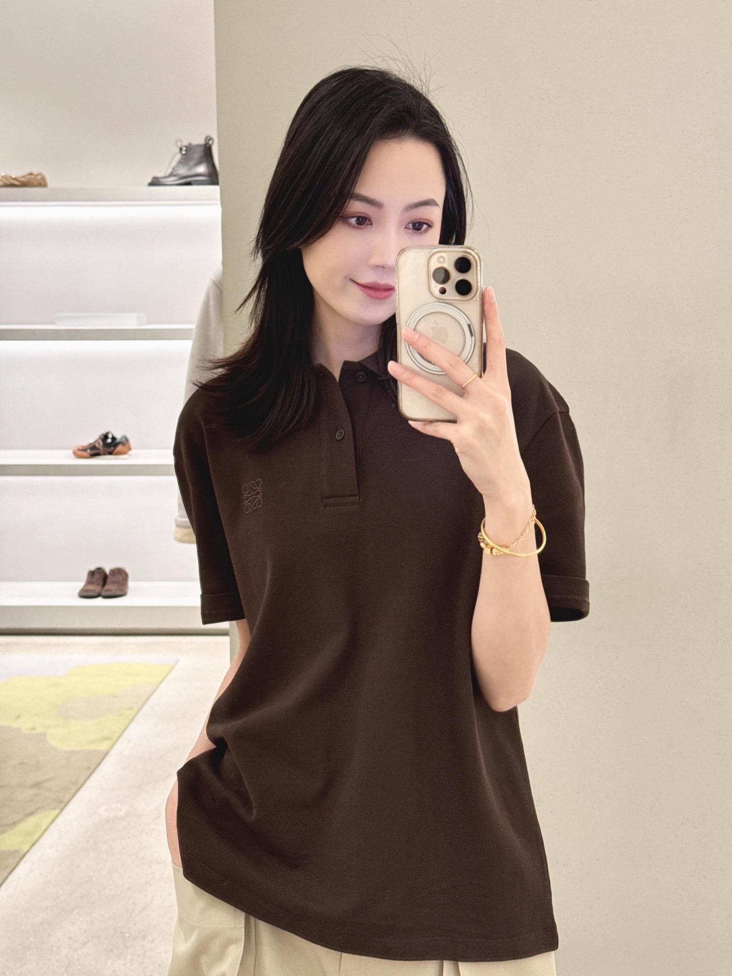 Small Anagram Short-Sleeve Polo — product photograph