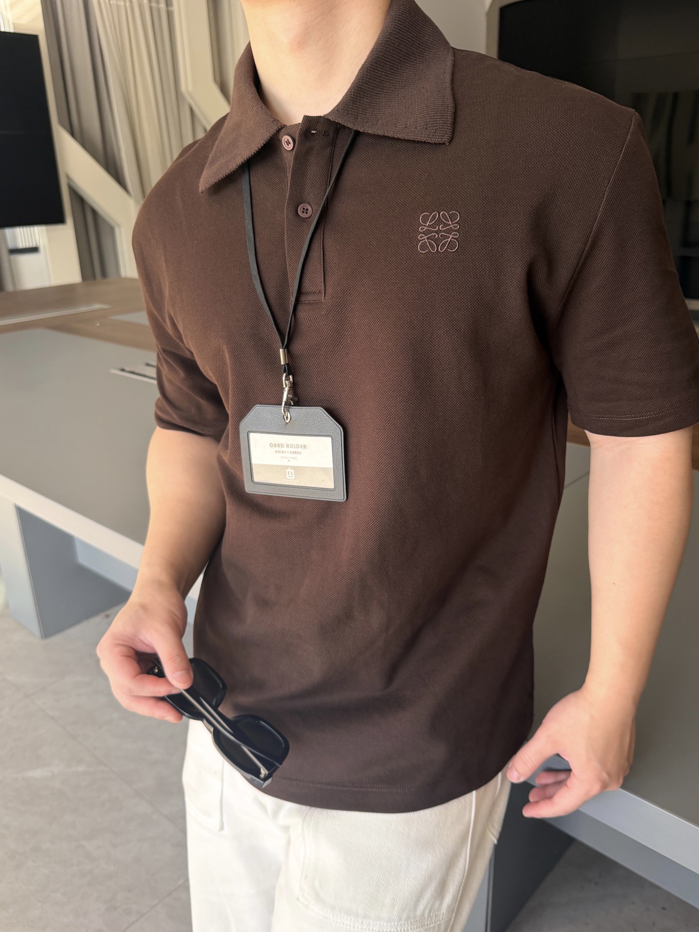 Small Anagram Short-Sleeve Polo — product photograph