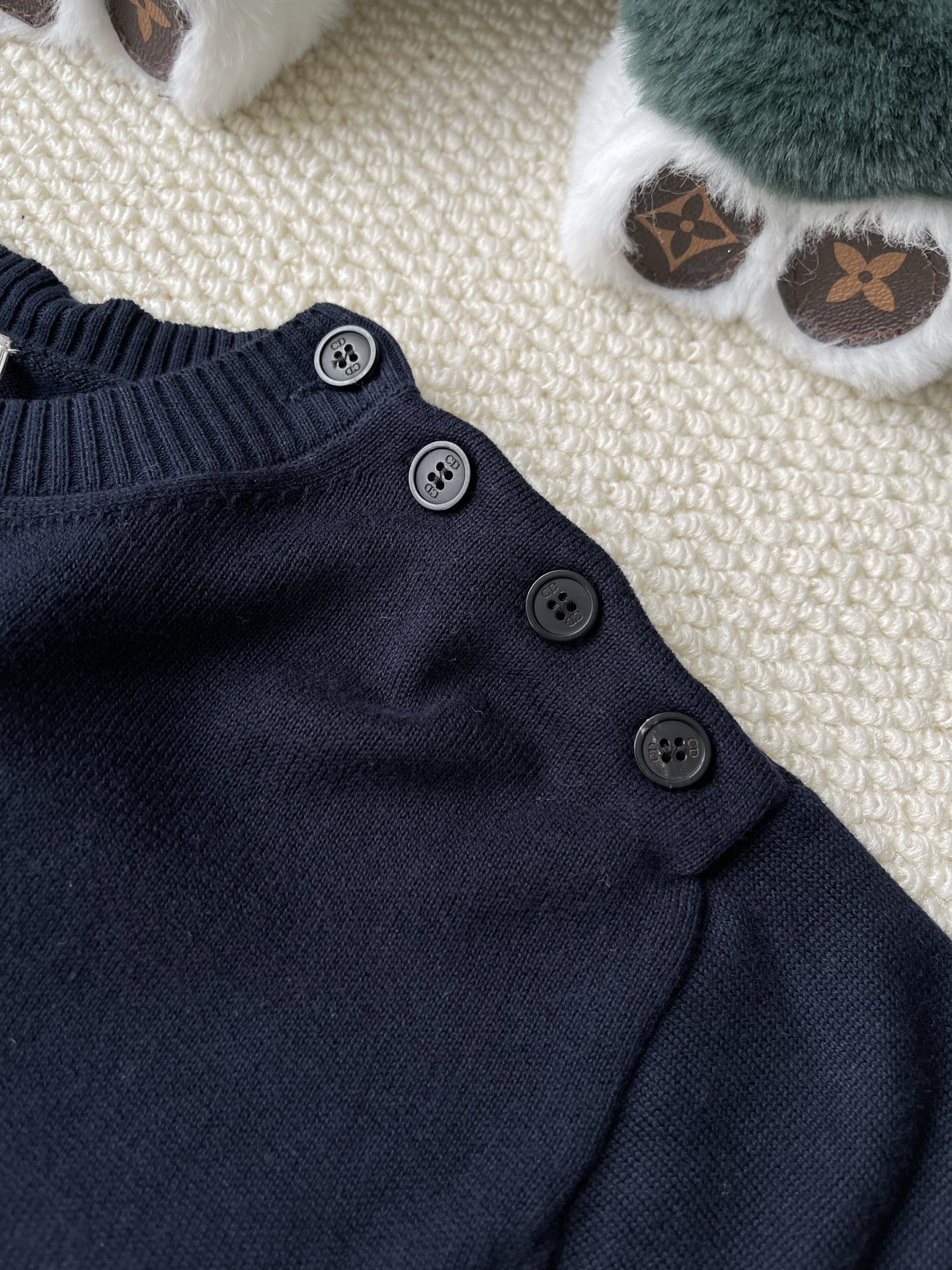 Breton Stripe Button-Shoulder Sweater — product photograph