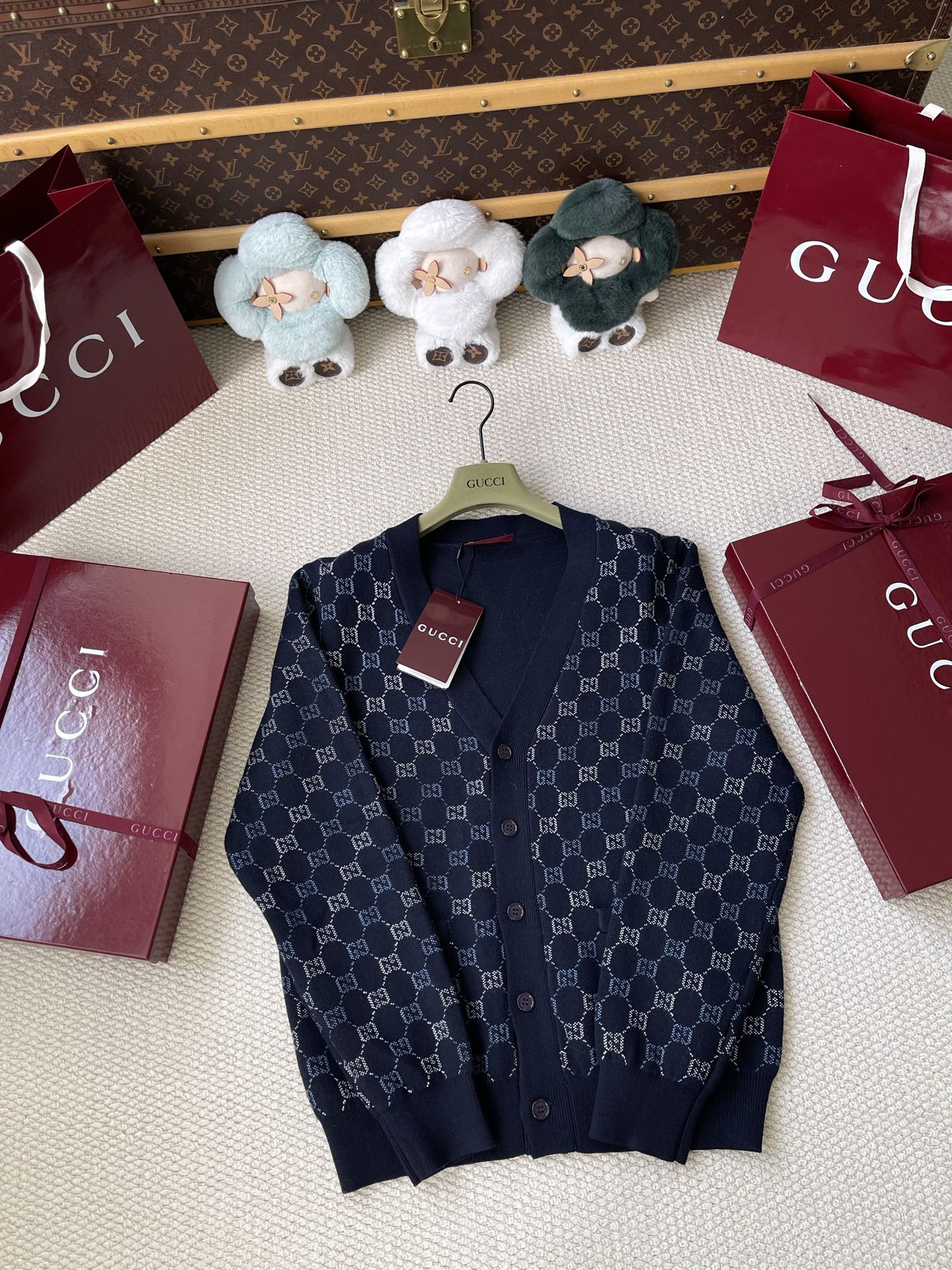 Allover GG V-Neck Cardigan — product photograph