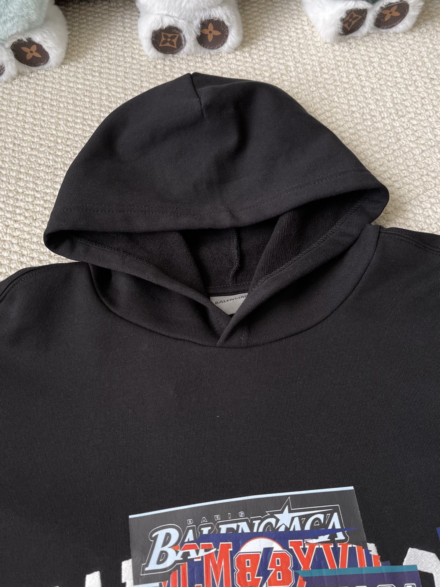 Collage-Wordmark Pullover Hoodie — product photograph