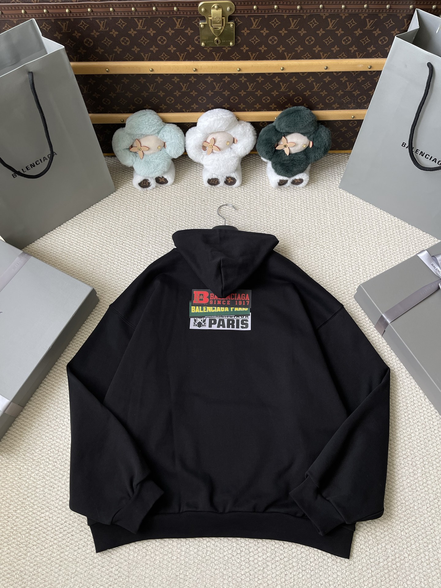 Collage-Wordmark Pullover Hoodie — product photograph