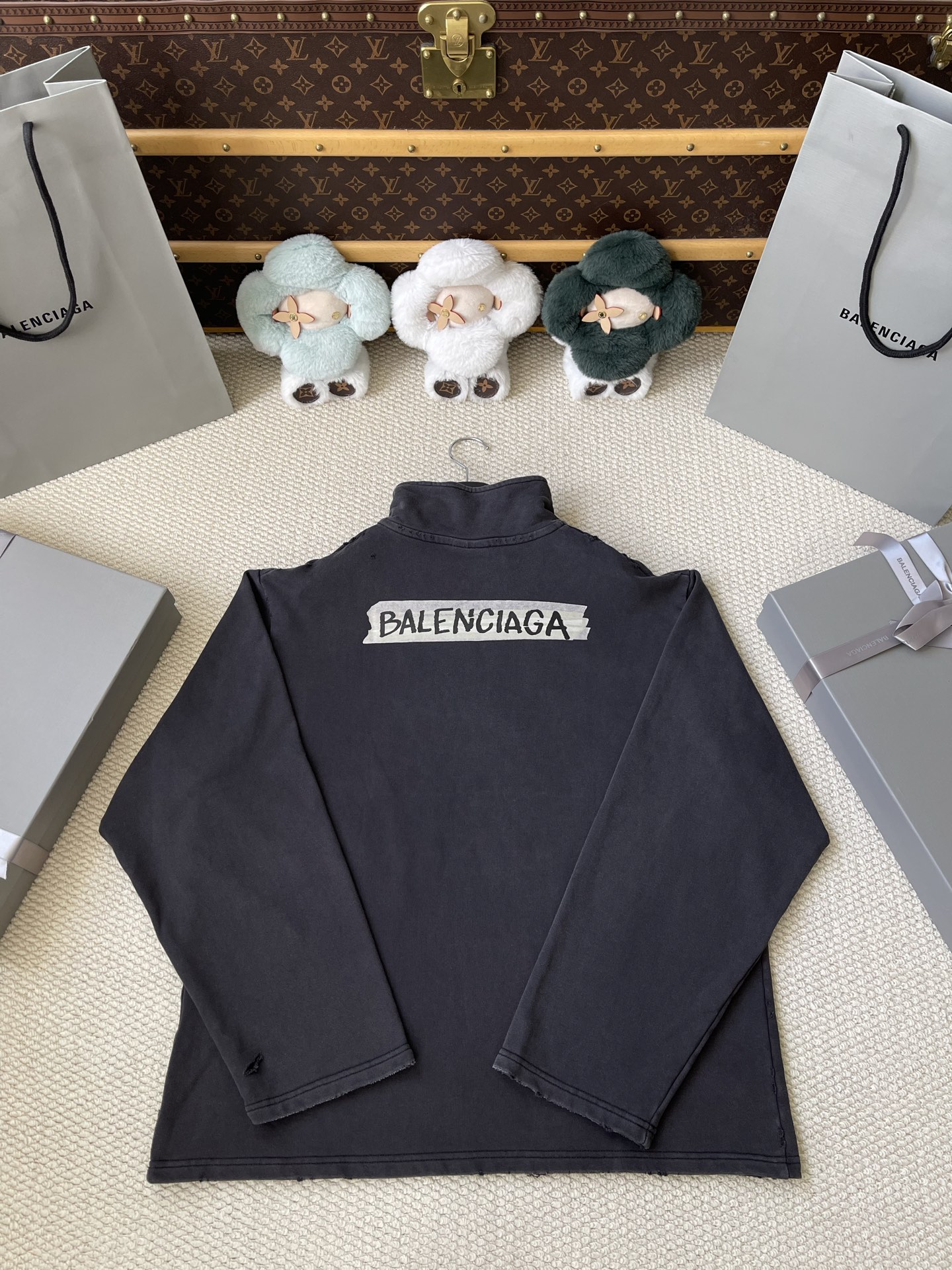 Tape-Wordmark Quarter-Zip Pullover — product photograph