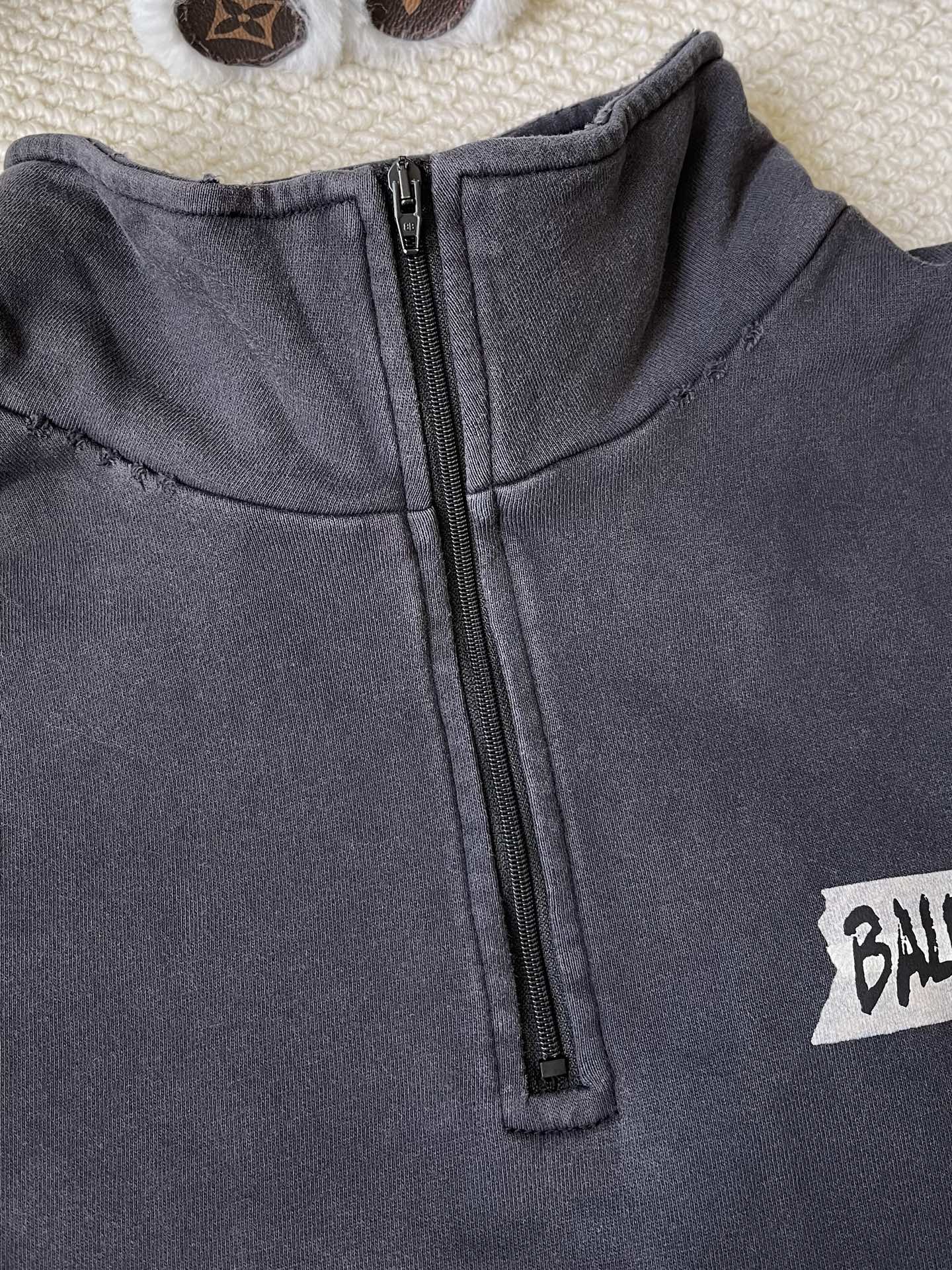 Tape-Wordmark Quarter-Zip Pullover — product photograph