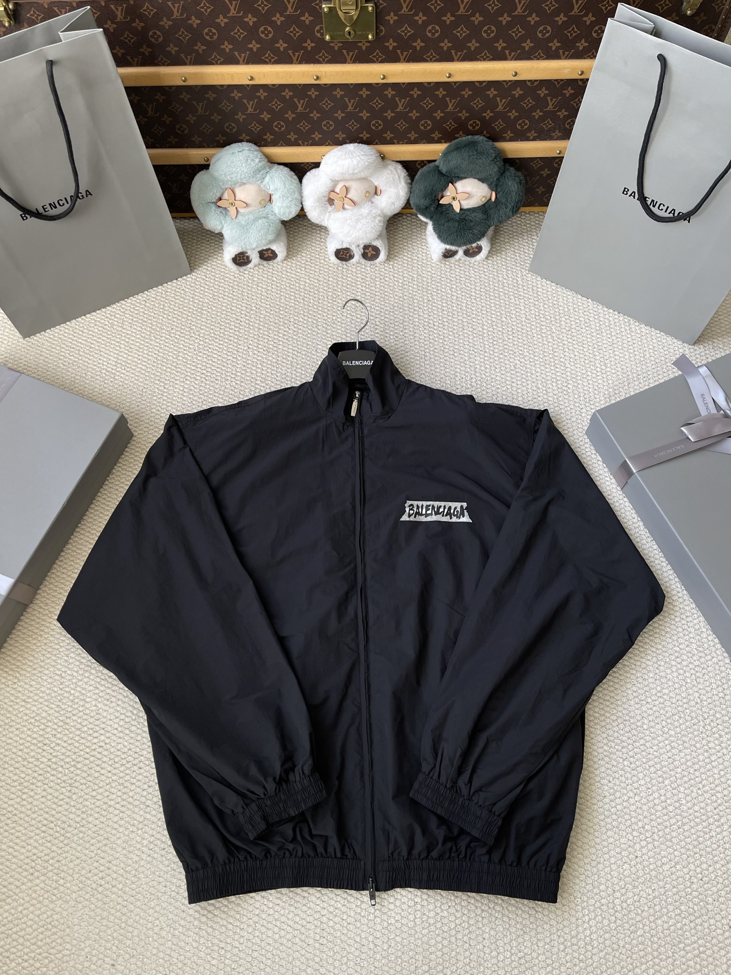 Tape-Wordmark Zip Windbreaker — product photograph