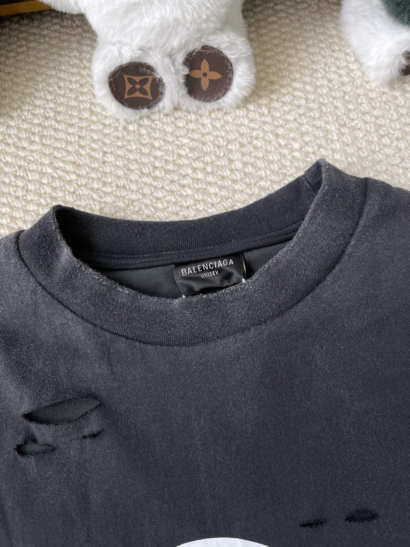 Distressed BB Crewneck Sweatshirt — product photograph