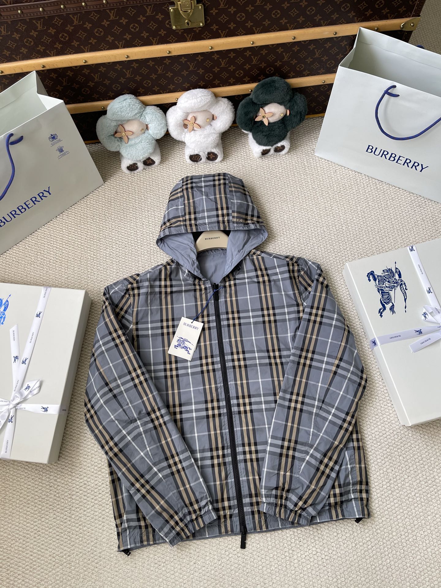 Reversible Check Windbreaker — product photograph