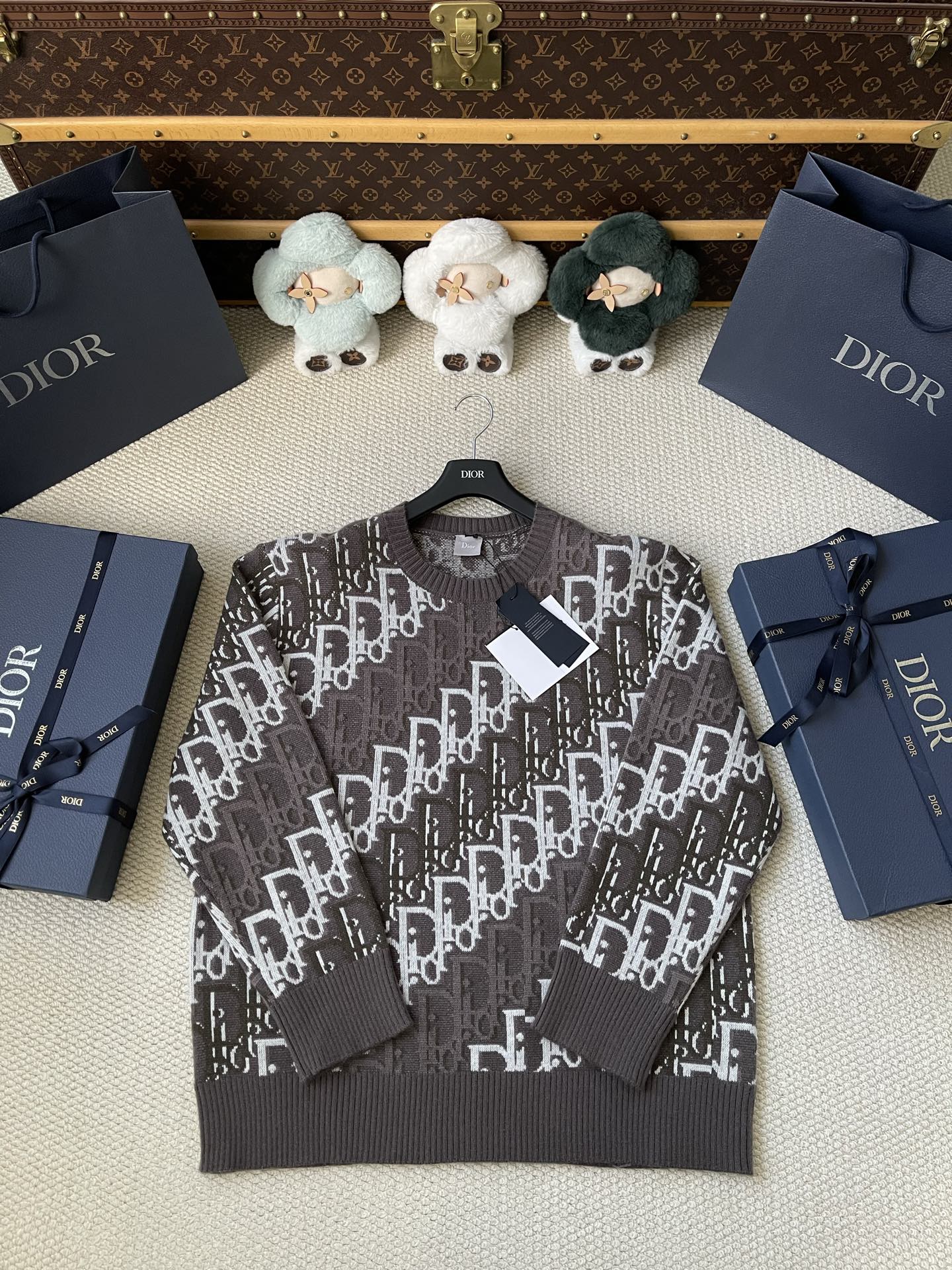 Diagonal-Wordmark Crewneck Sweater — product photograph