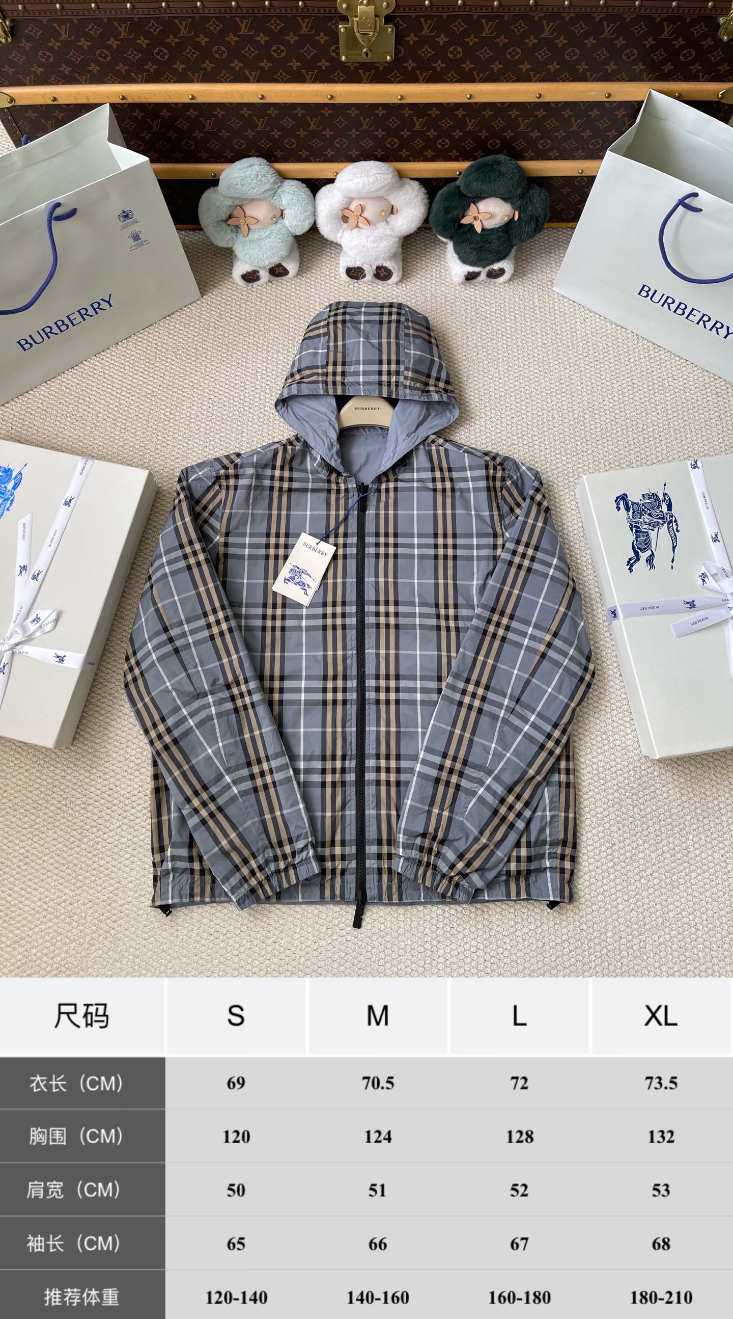 Reversible Check Windbreaker — product photograph