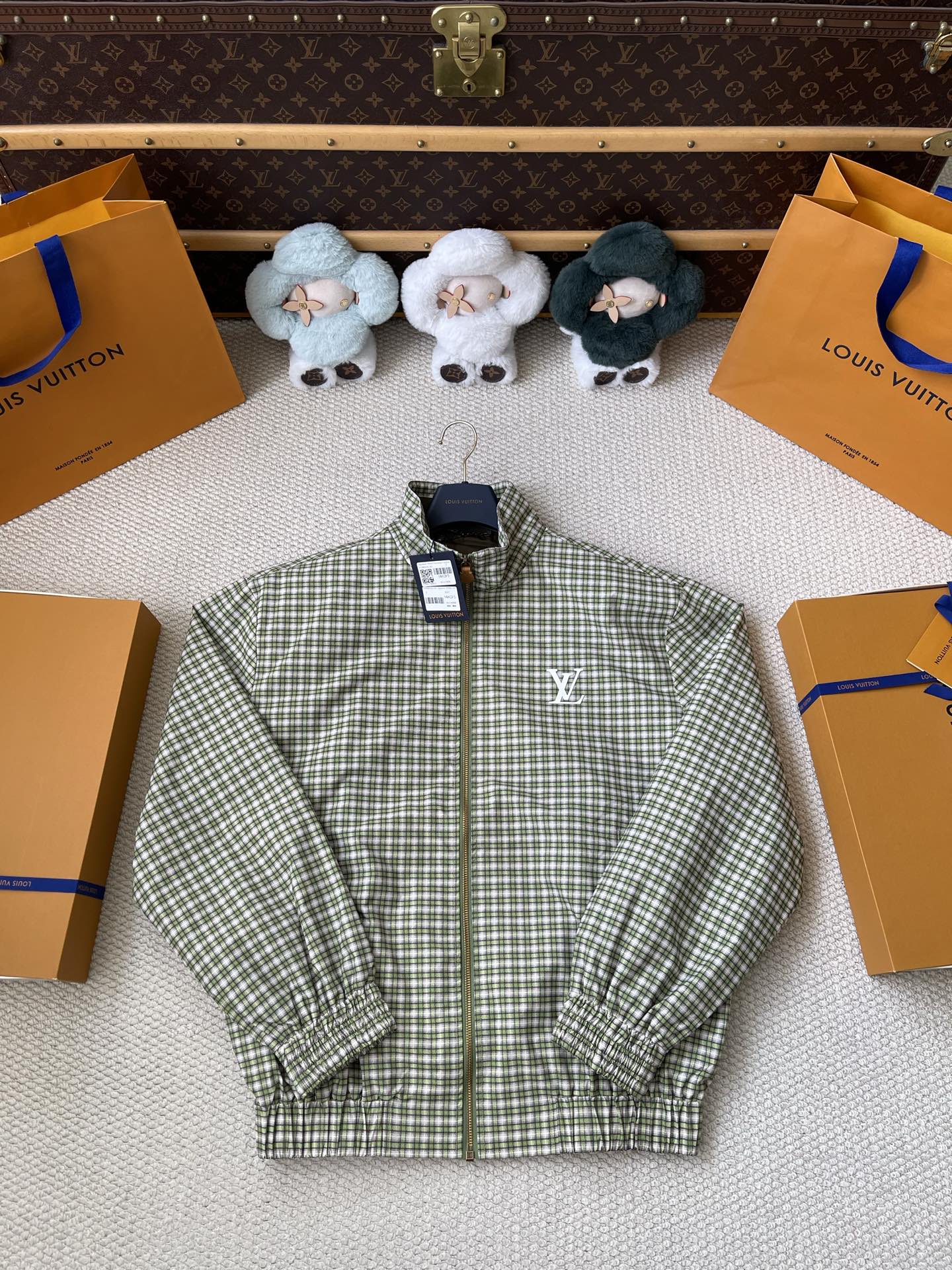 Gingham Zip Windbreaker — product photograph