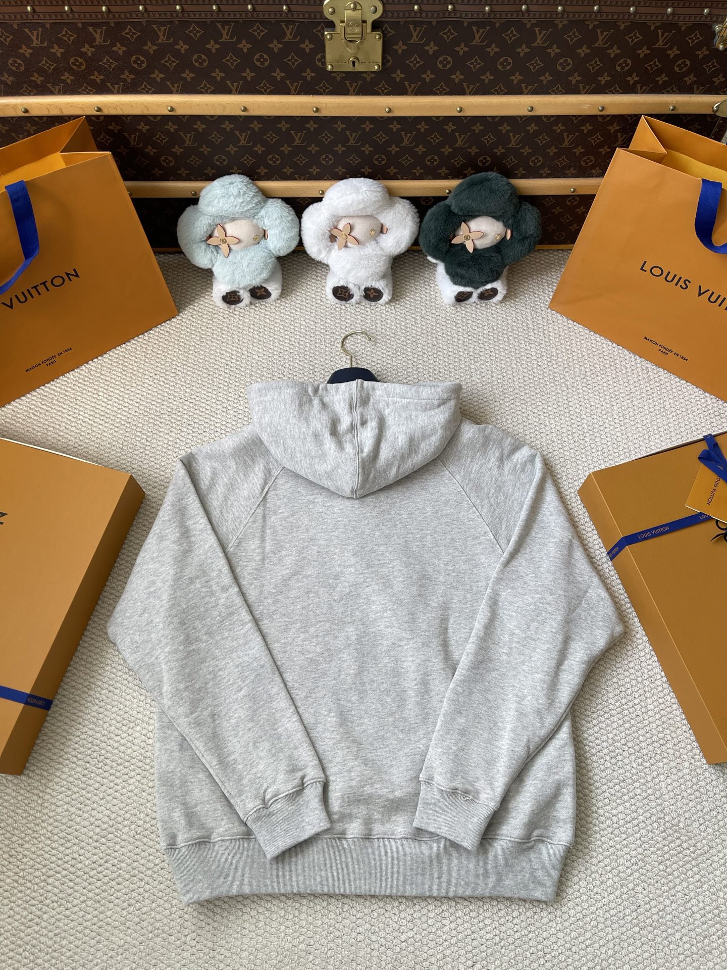 Large-Monogram Drawstring Hoodie — product photograph