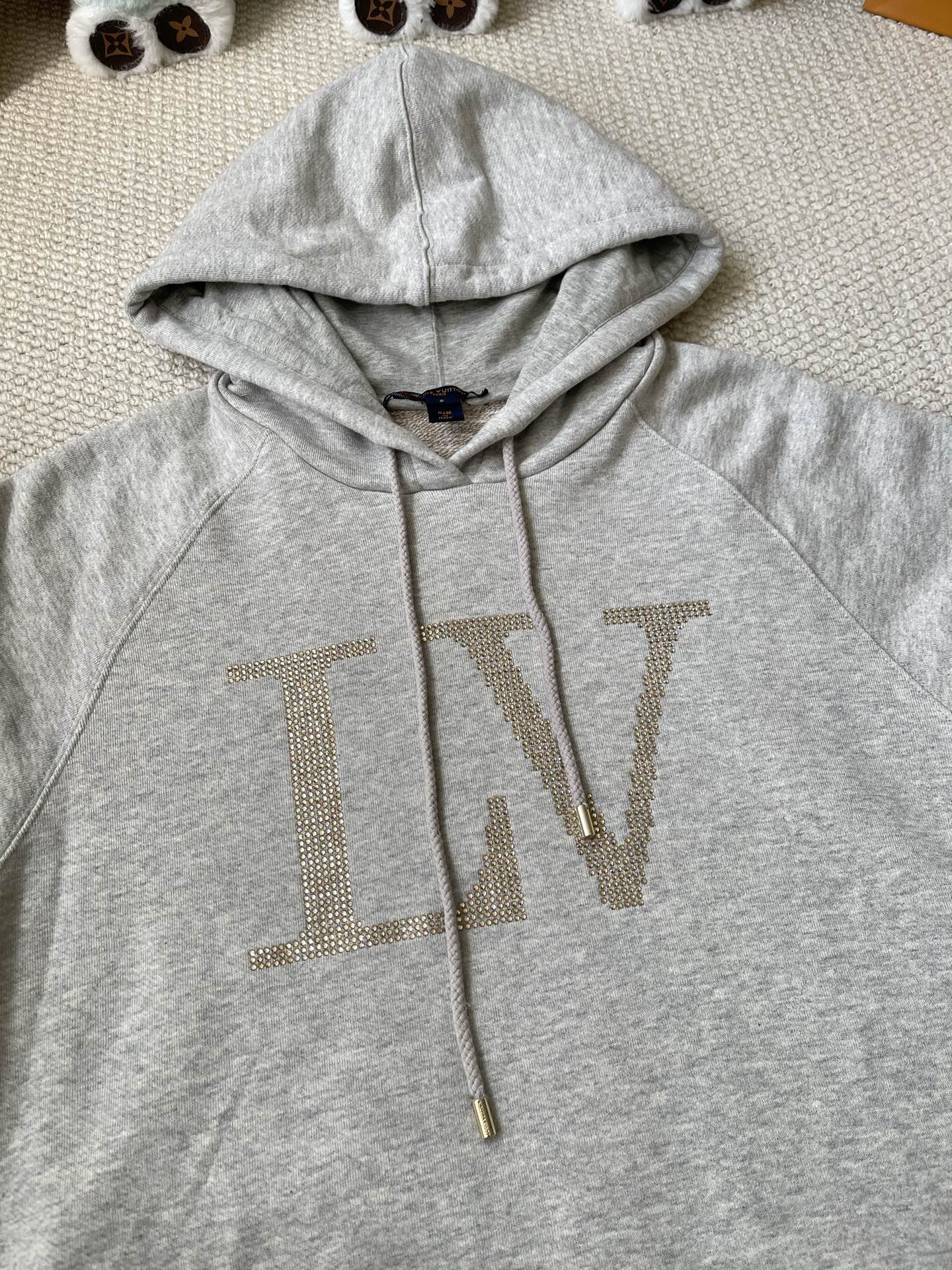 Large-Monogram Drawstring Hoodie — product photograph