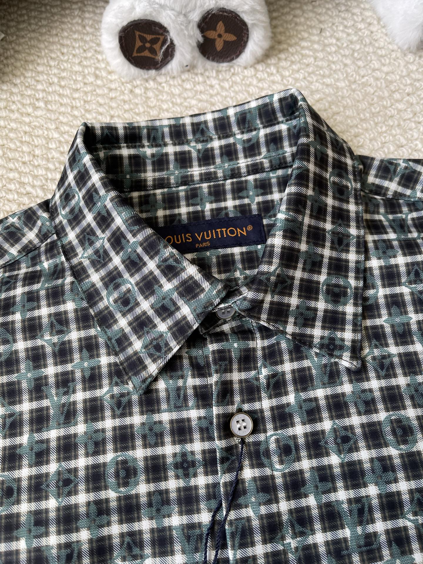 Micro-Check Button Shirt — product photograph