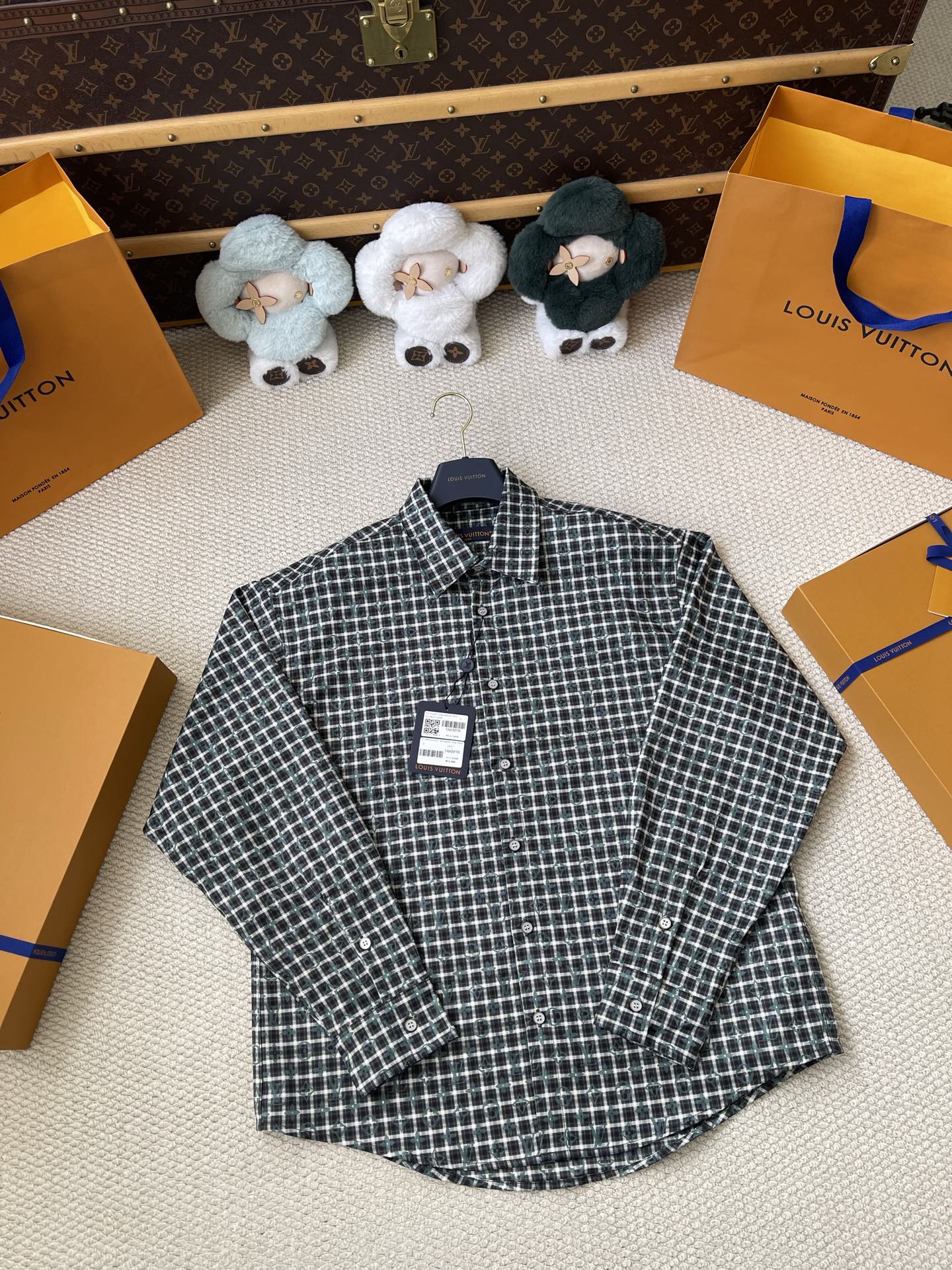 Micro-Check Button Shirt — product photograph