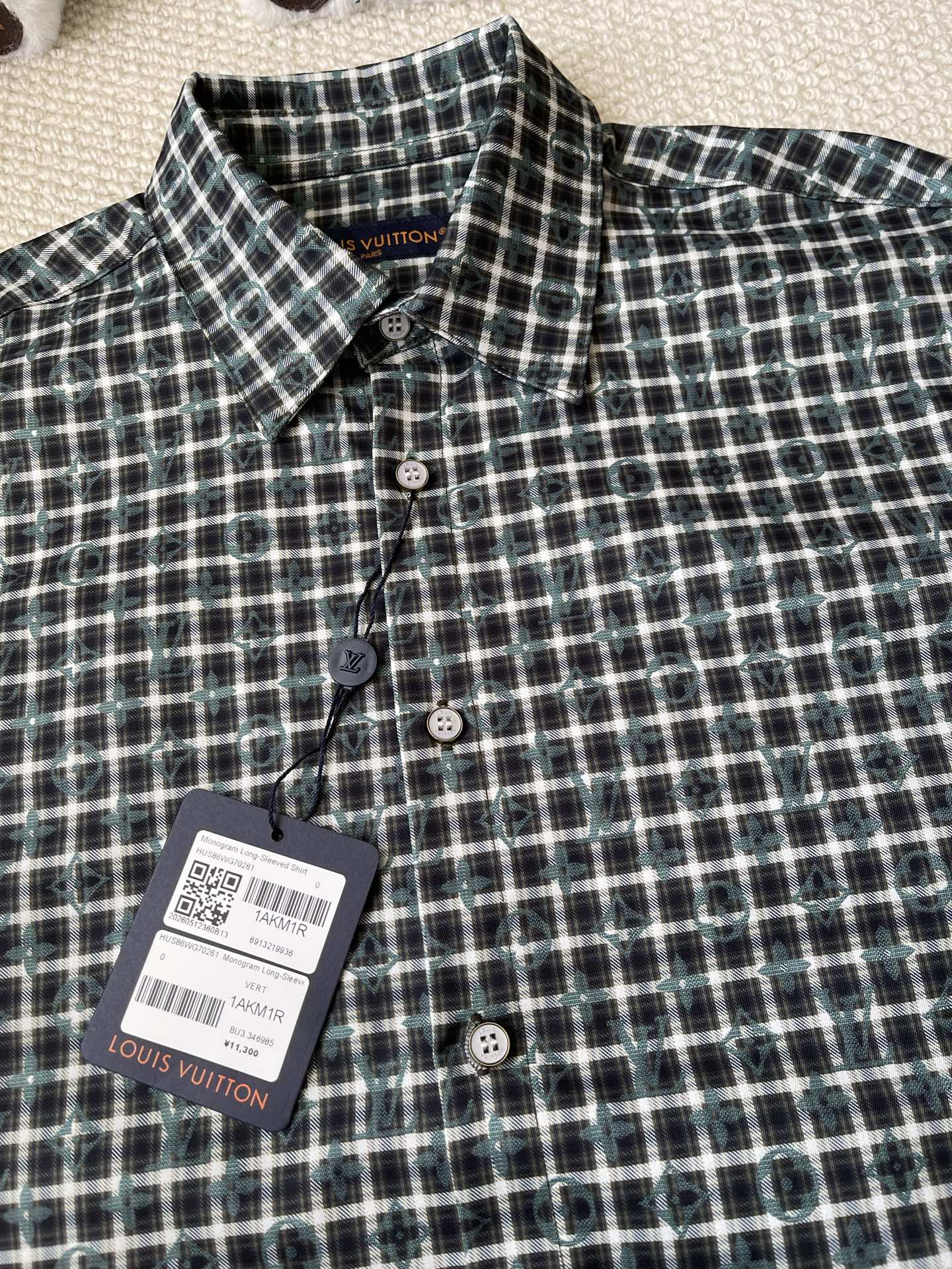 Micro-Check Button Shirt — product photograph