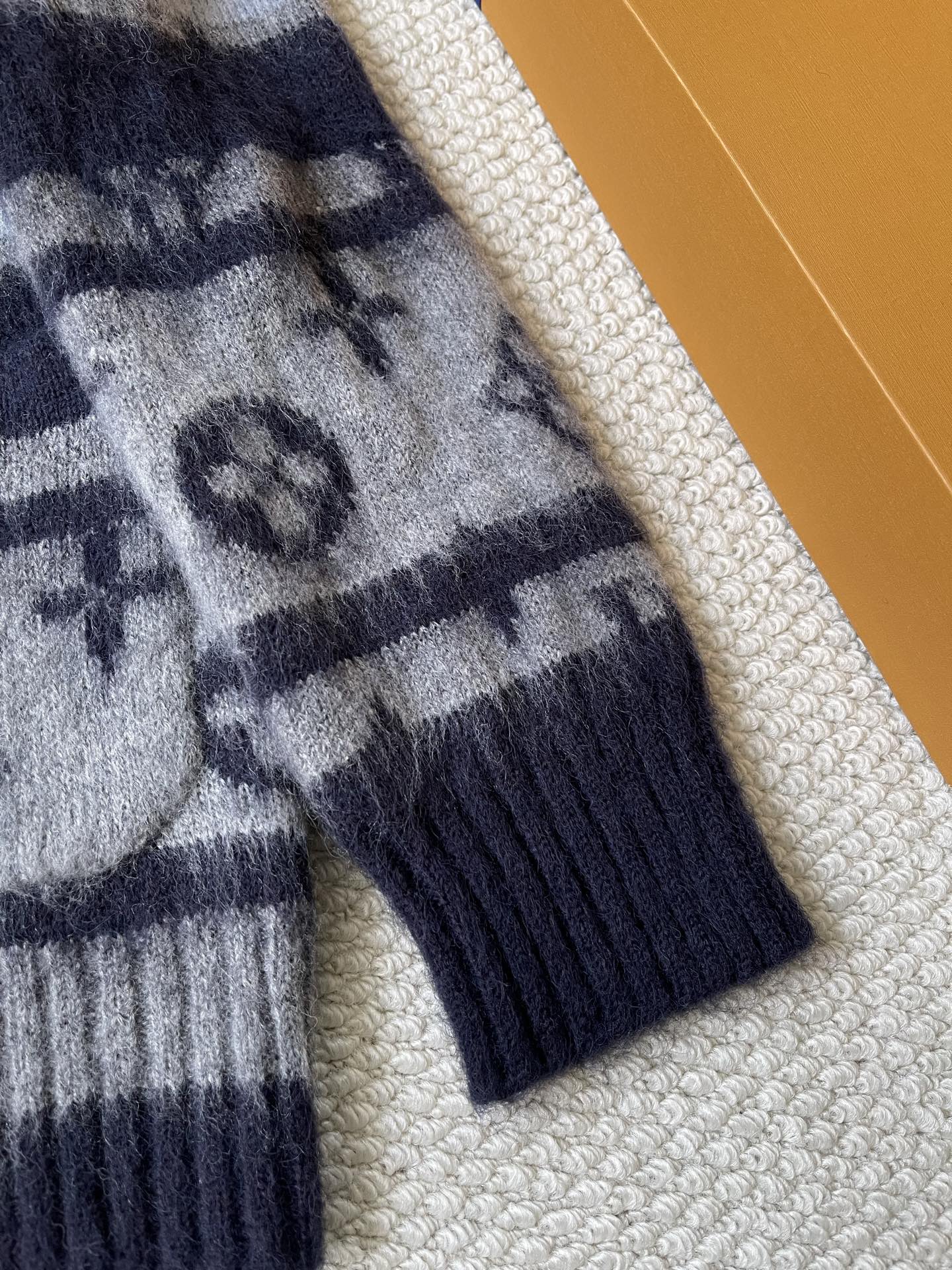 Pattern-Block Monogram Cardigan — product photograph