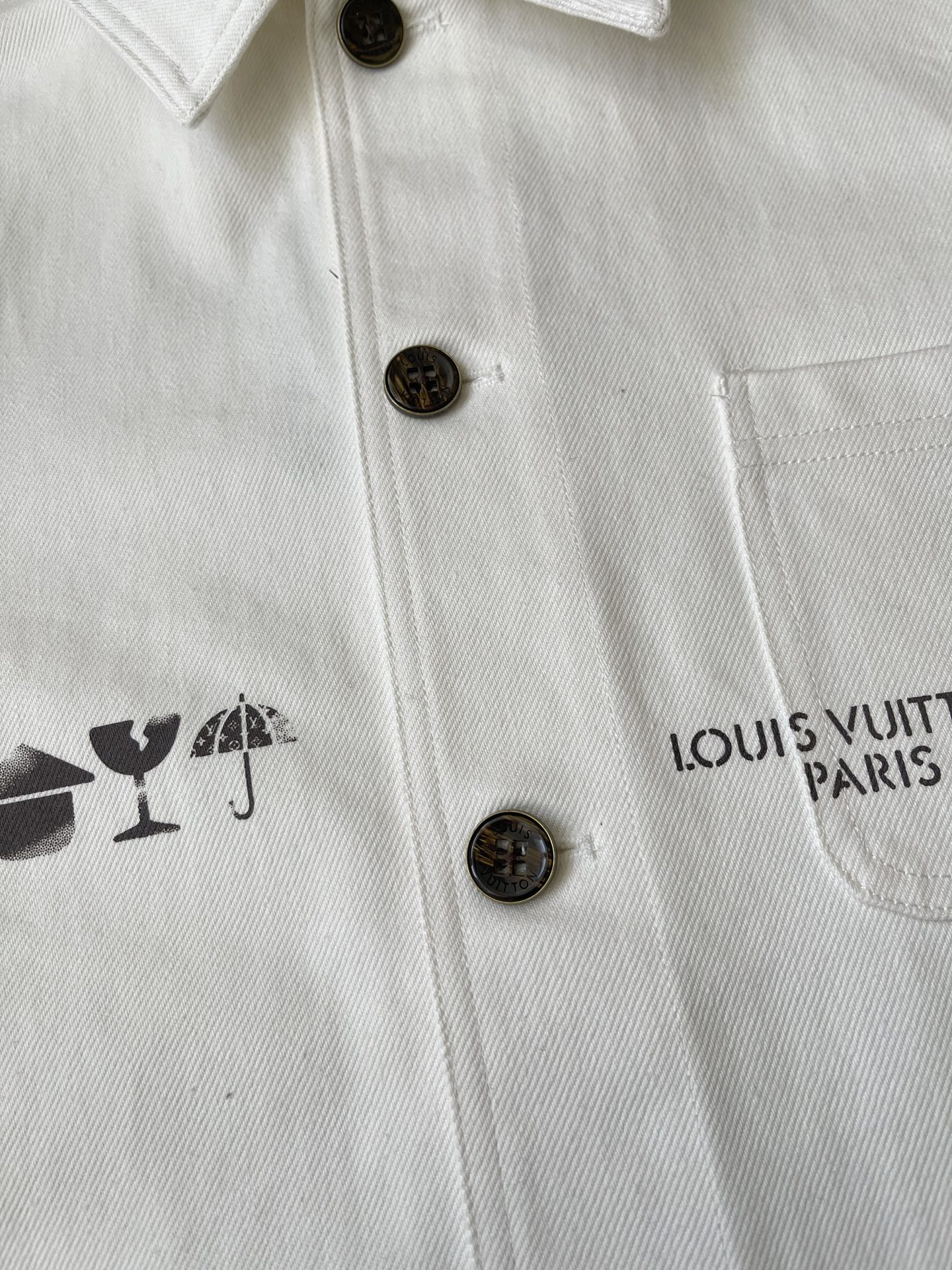 Embroidered-Motif Button Overshirt — product photograph