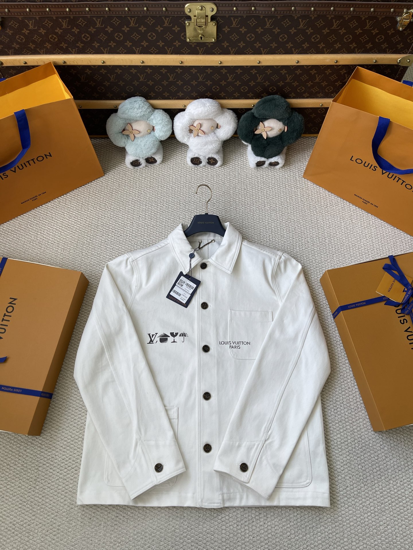 Embroidered-Motif Button Overshirt — product photograph