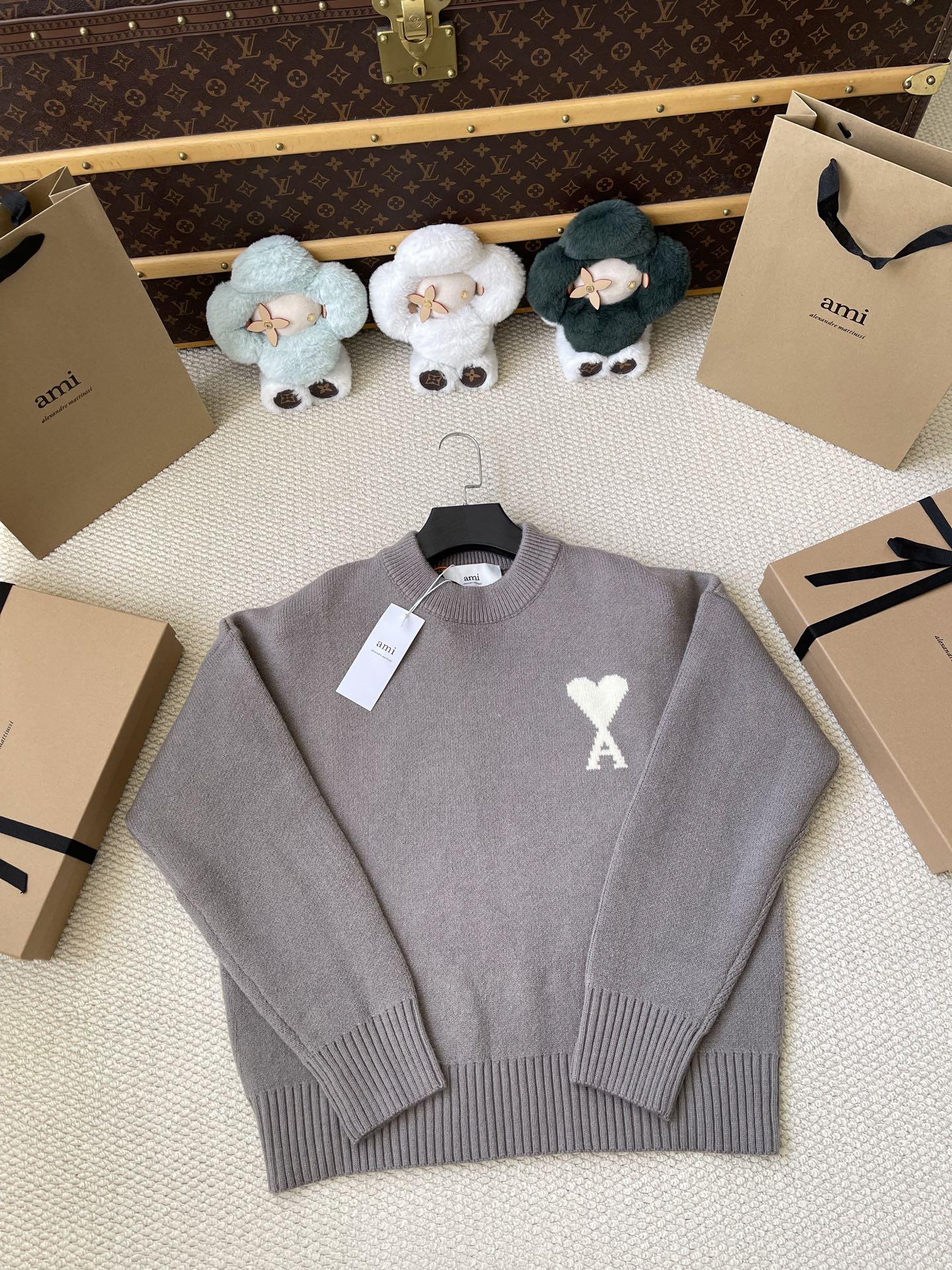 Large-Heart Crewneck Sweater — product photograph