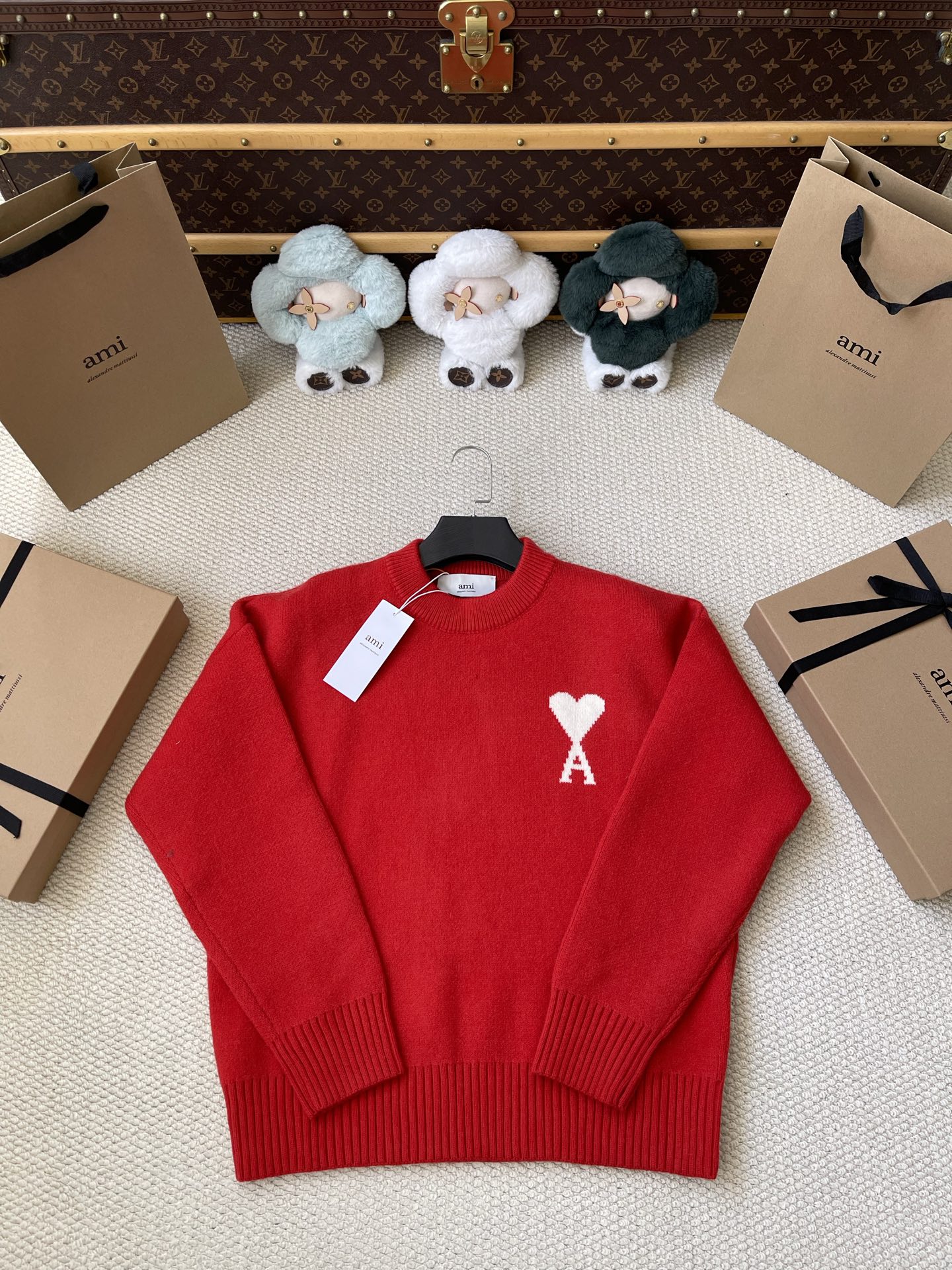 Large-Heart Crewneck Sweater — product photograph
