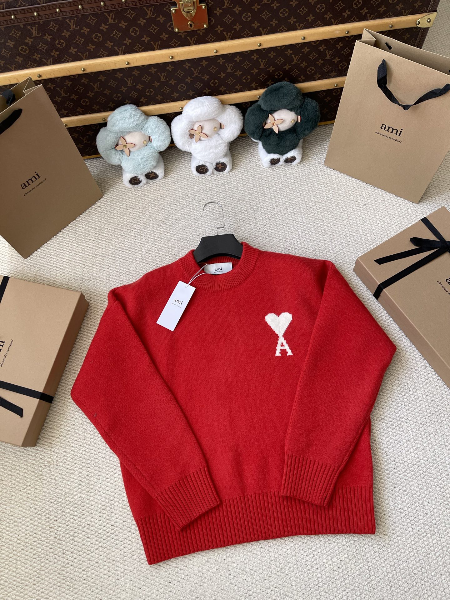 Large-Heart Crewneck Sweater — product photograph