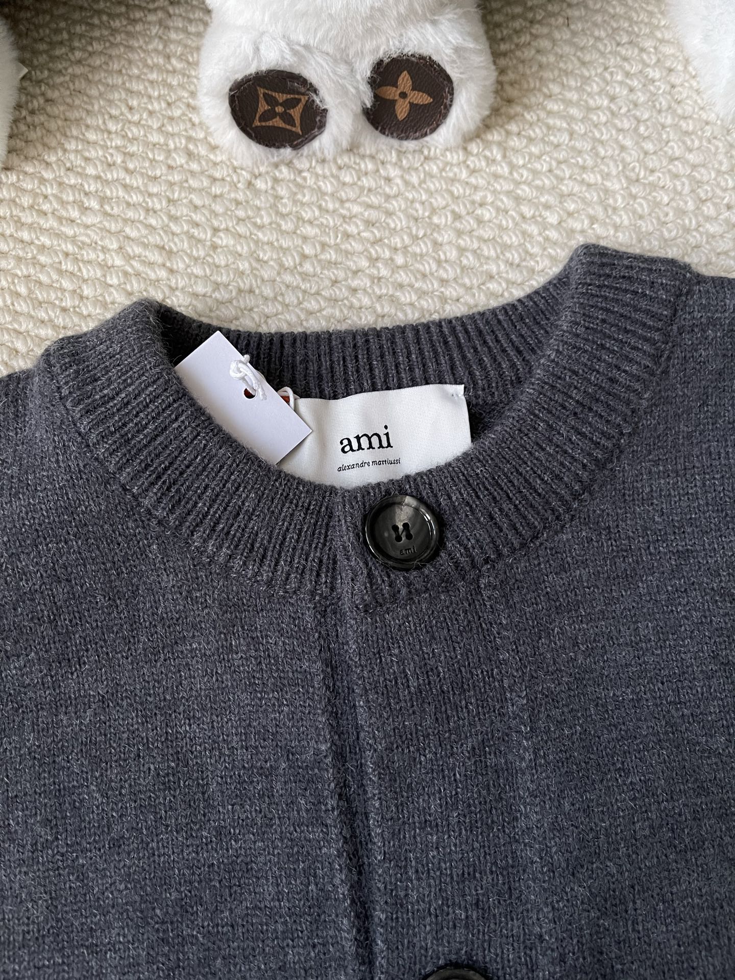 Heart-Logo Crewneck Cardigan — product photograph