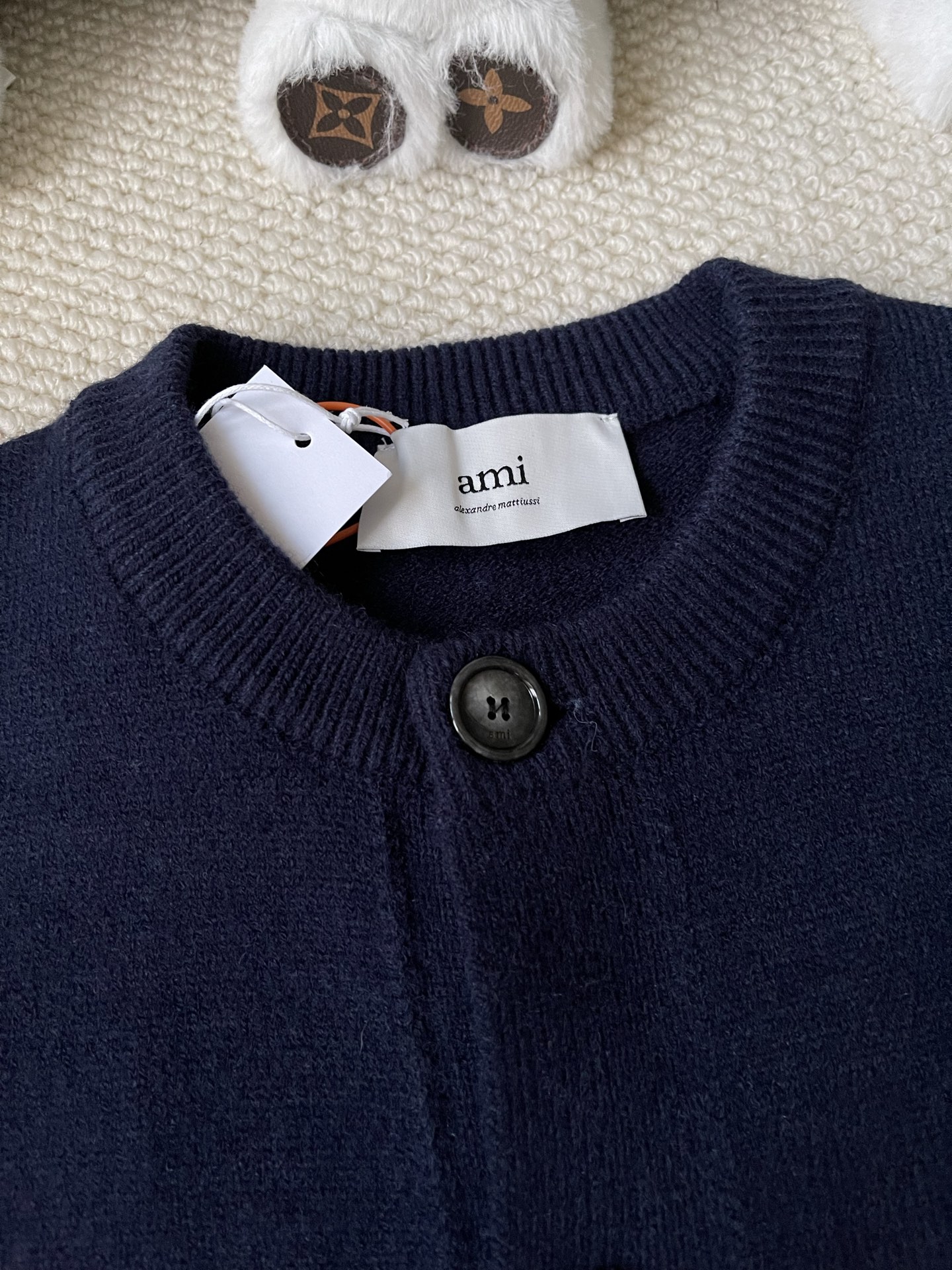 Heart-Logo Crewneck Cardigan — product photograph