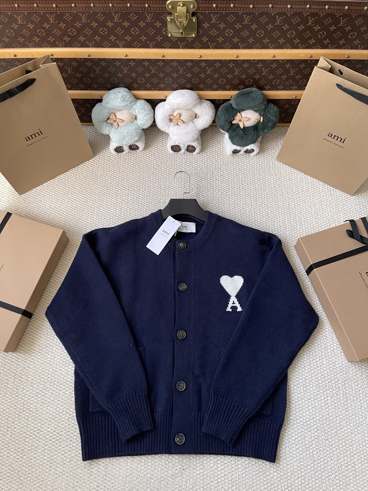 Heart-Logo Crewneck Cardigan — product photograph