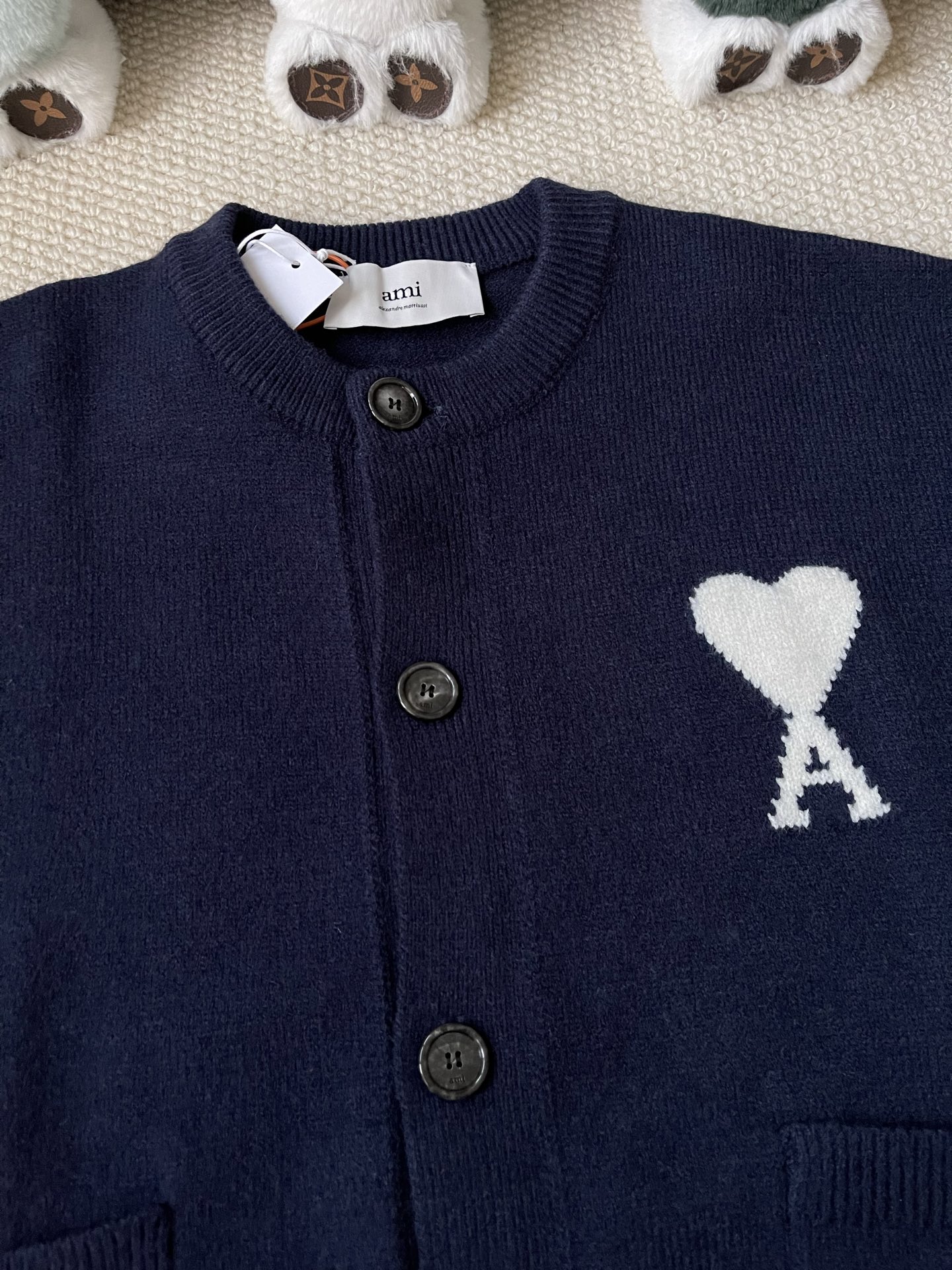 Heart-Logo Crewneck Cardigan — product photograph