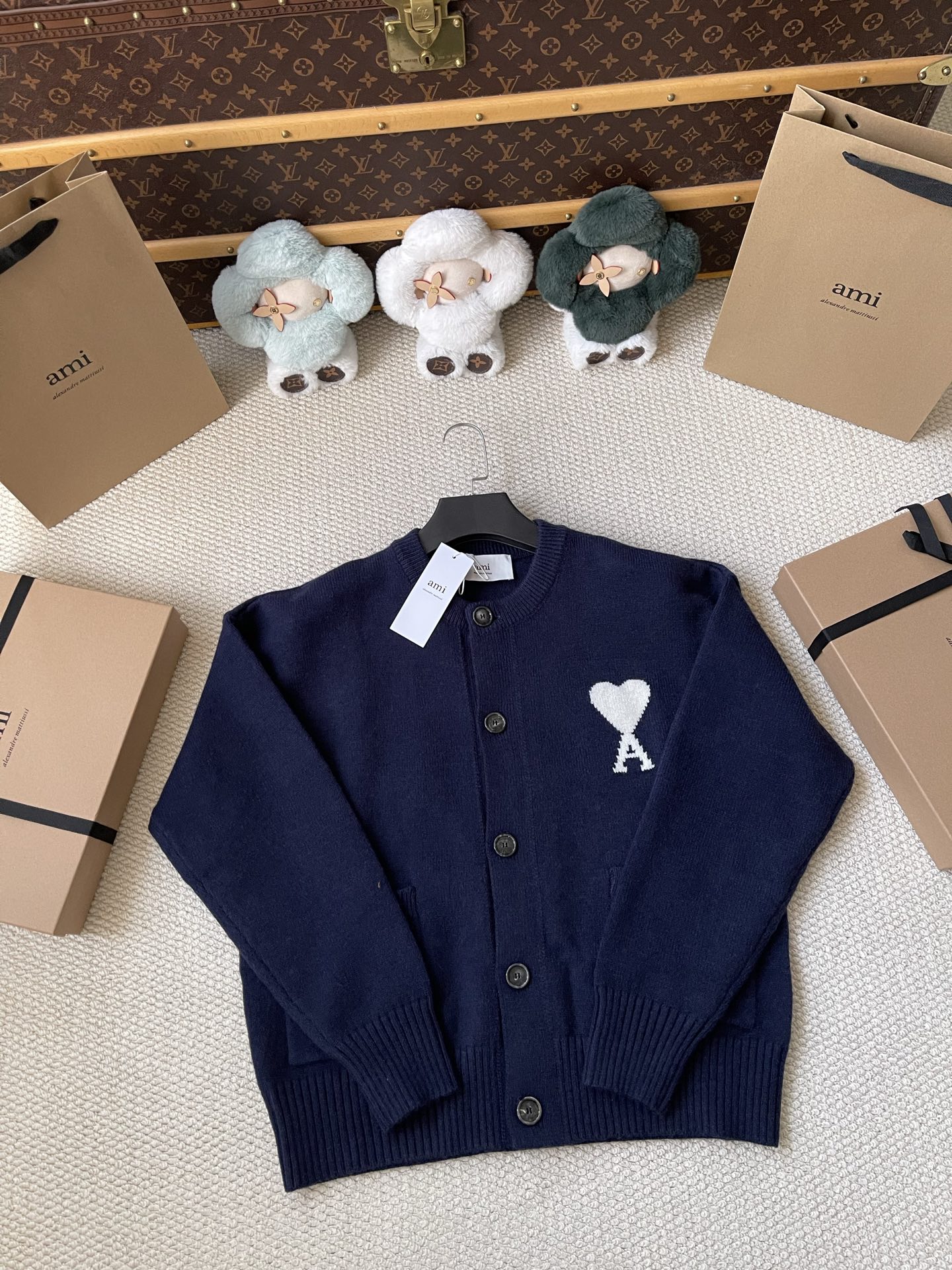 Heart-Logo Crewneck Cardigan — product photograph