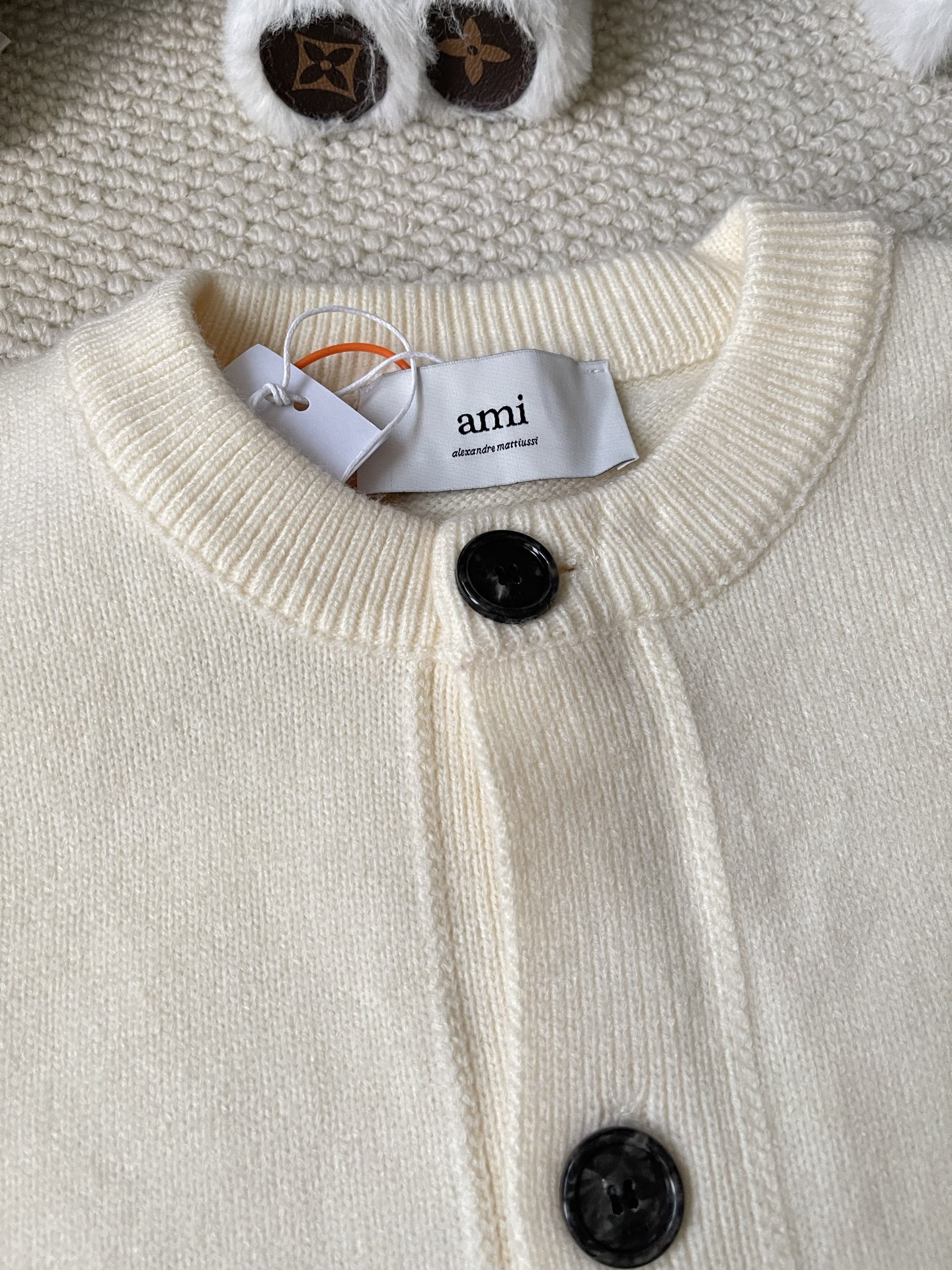 Heart-Logo Crewneck Cardigan — product photograph