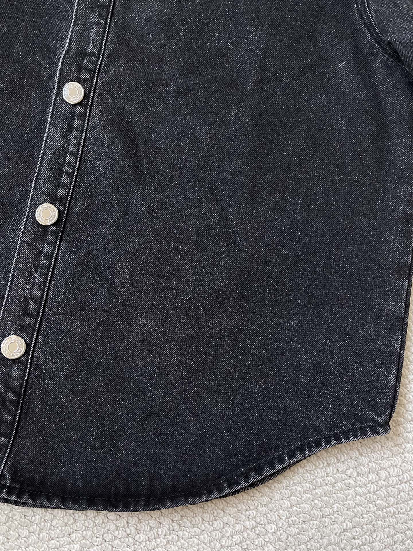 Tonal-Heart Denim Shirt — product photograph
