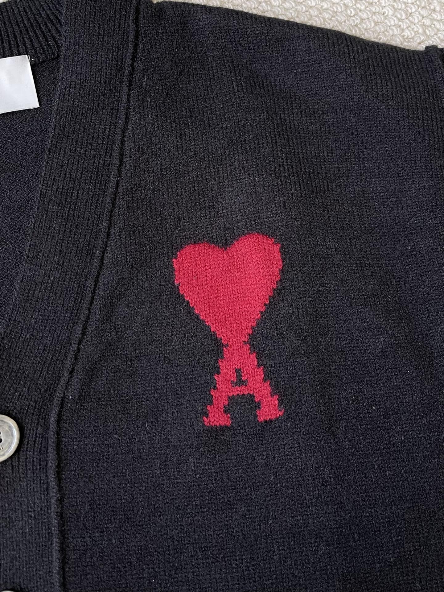 Heart-Logo V-Neck Cardigan — product photograph