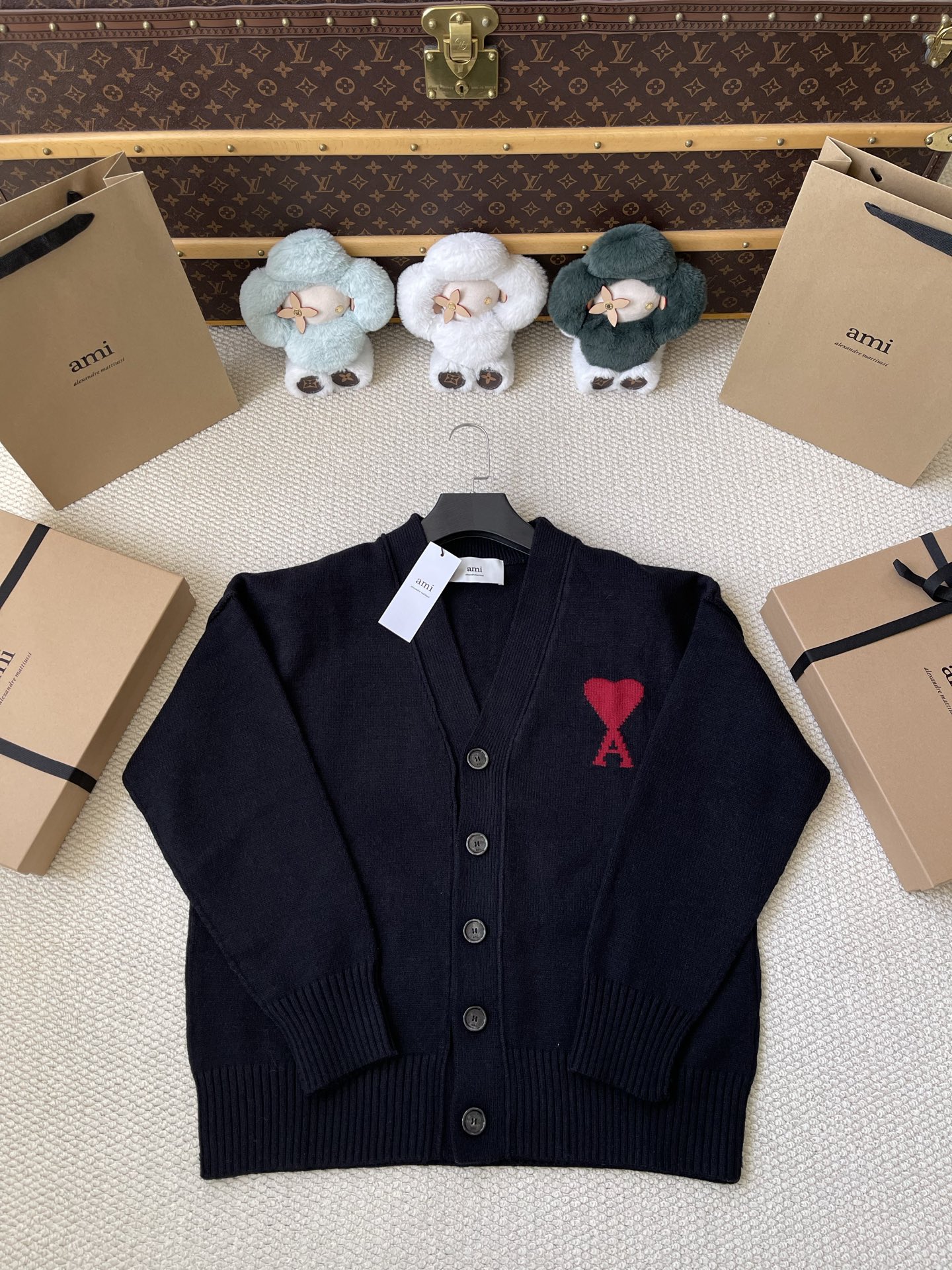 Heart-Logo V-Neck Cardigan — product photograph