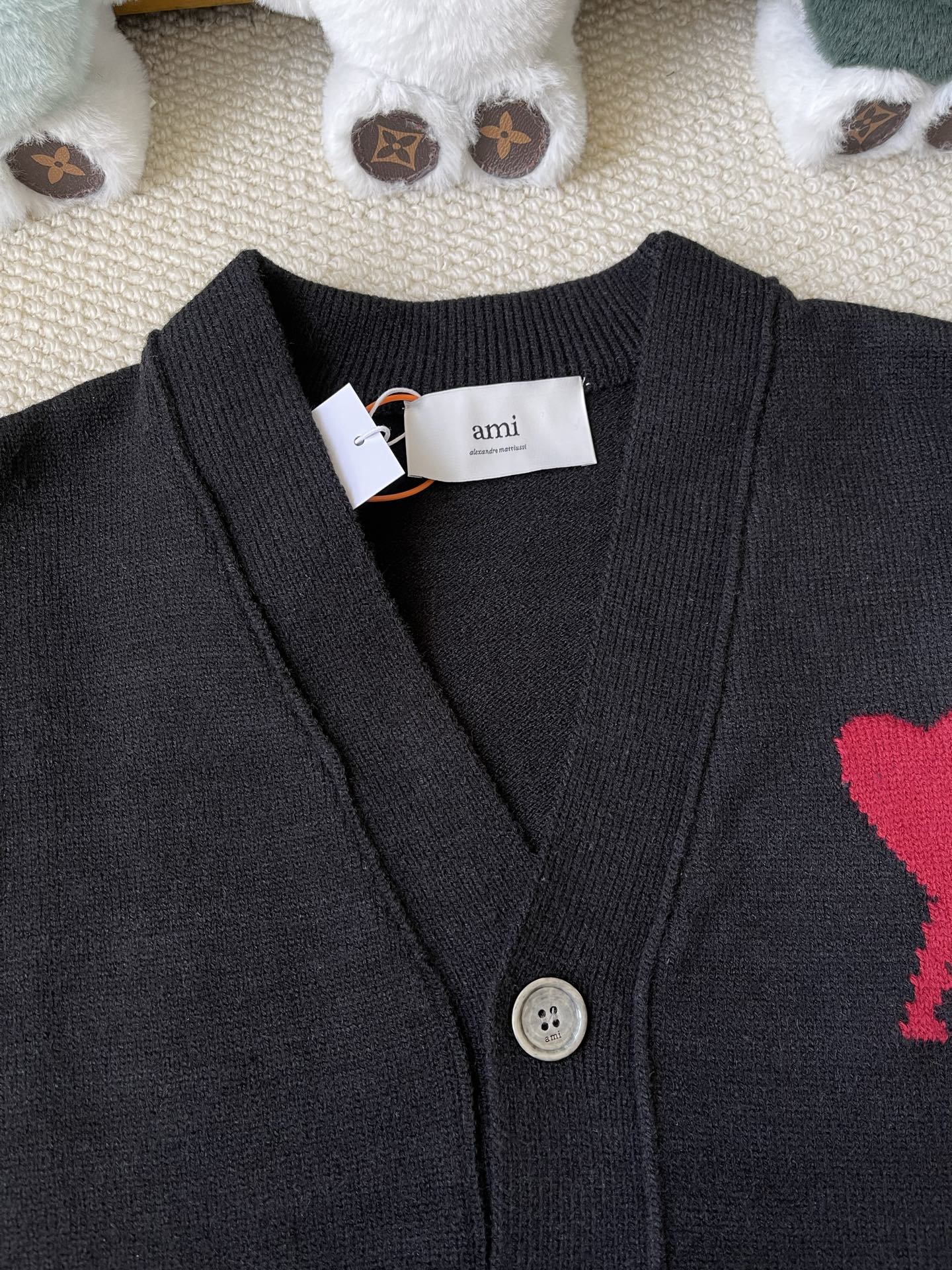 Heart-Logo V-Neck Cardigan — product photograph