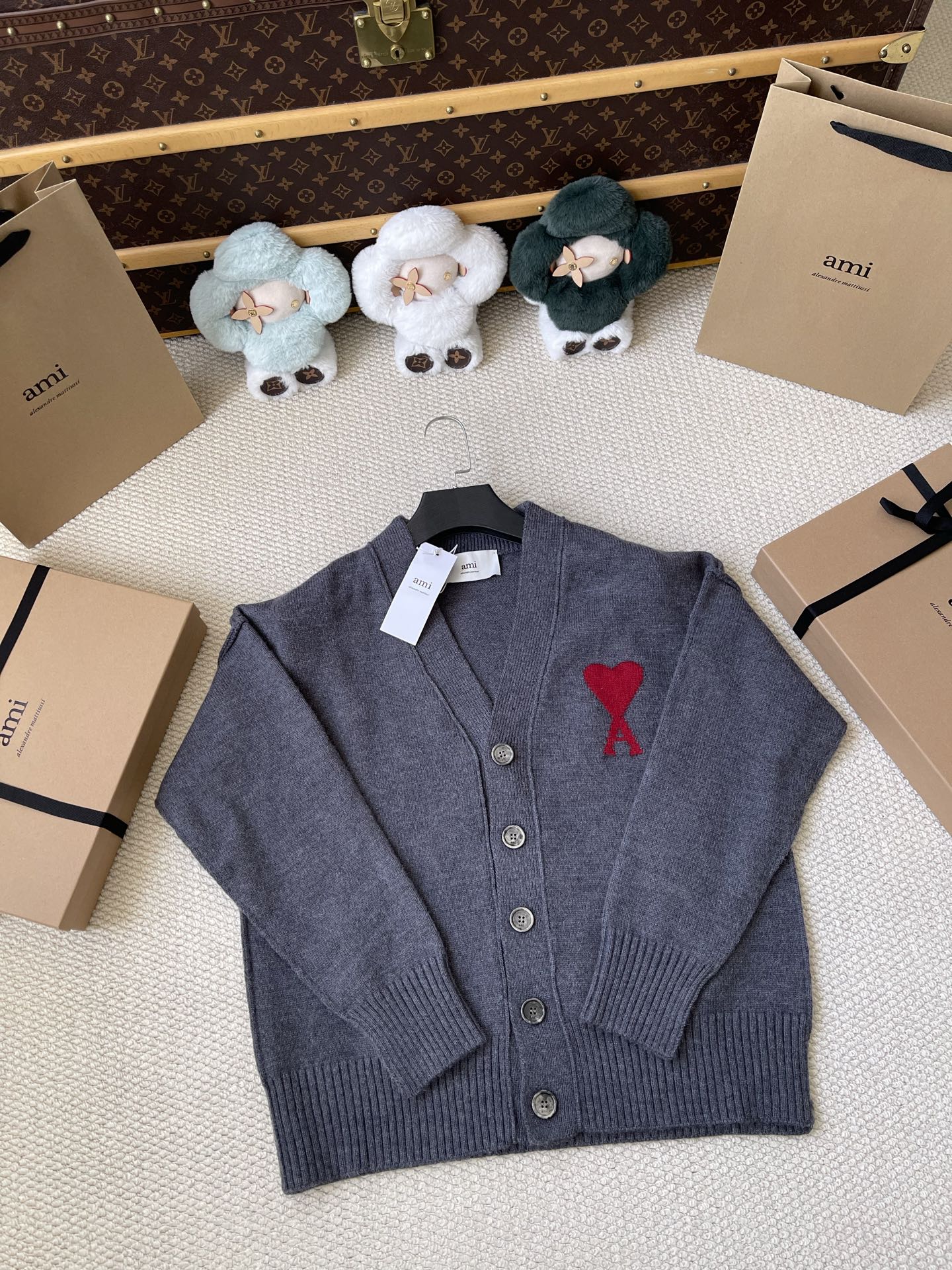 Heart-Logo V-Neck Cardigan — product photograph
