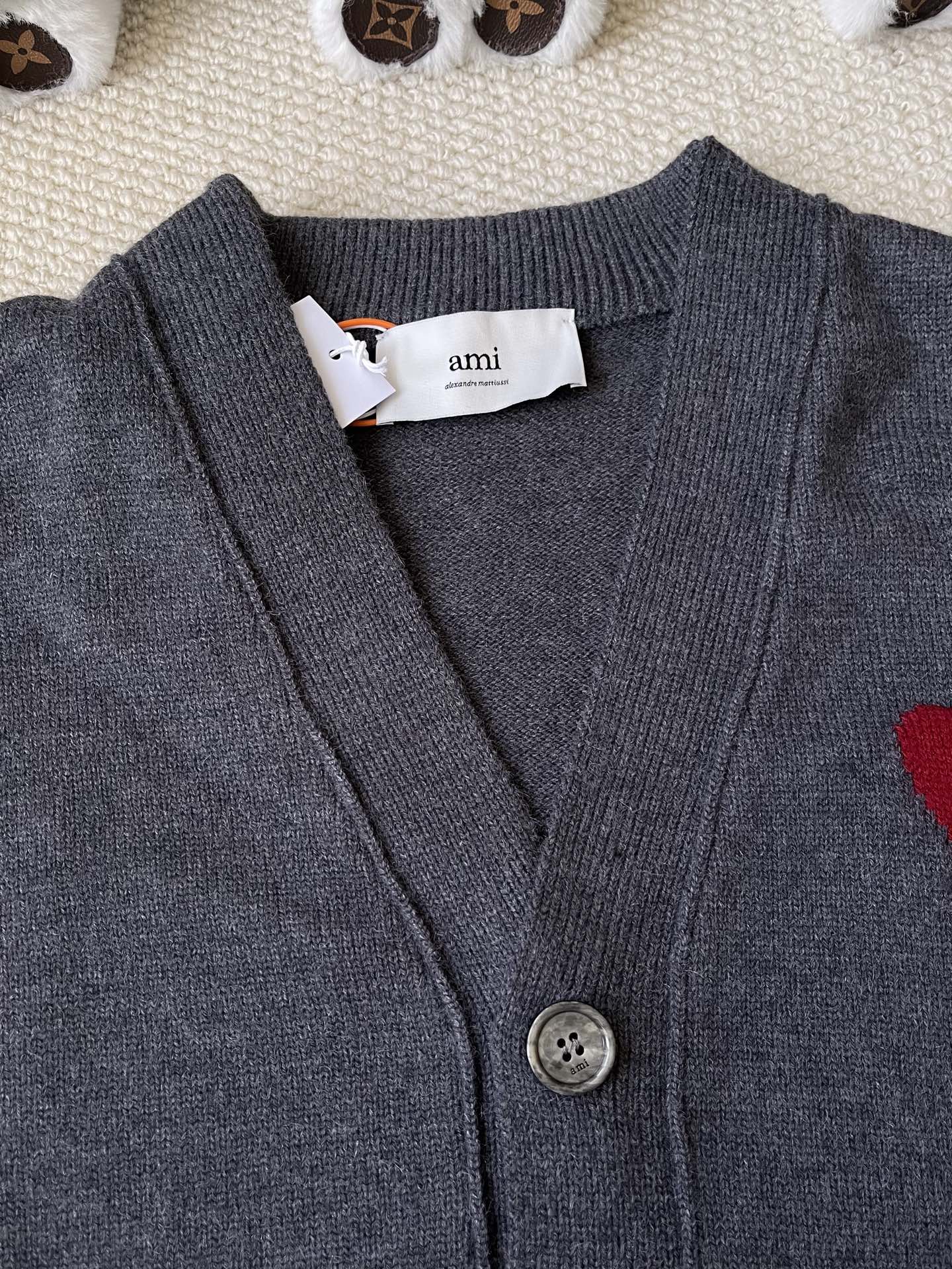 Heart-Logo V-Neck Cardigan — product photograph