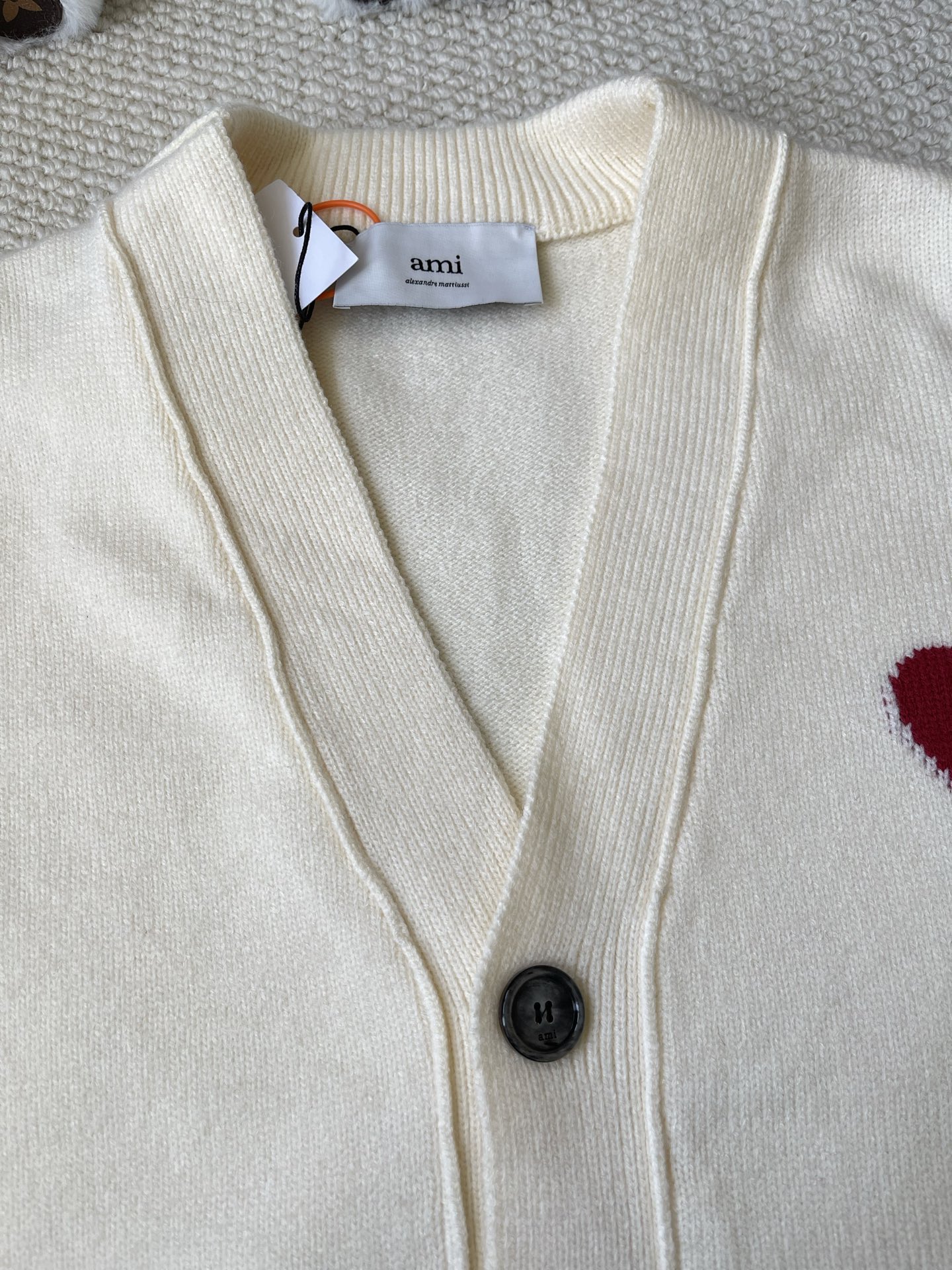 Heart-Logo V-Neck Cardigan — product photograph