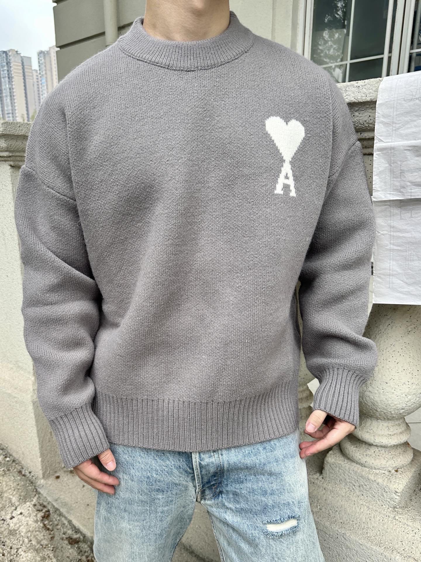 Large-Heart Crewneck Sweater — product photograph