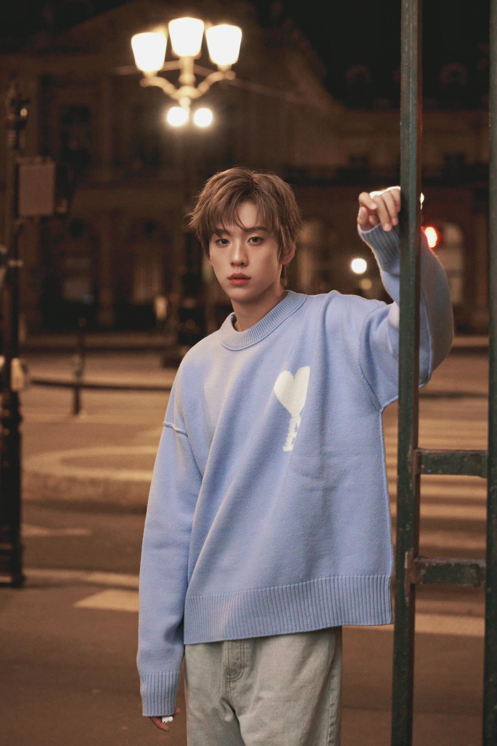 Large-Heart Crewneck Sweater — product photograph