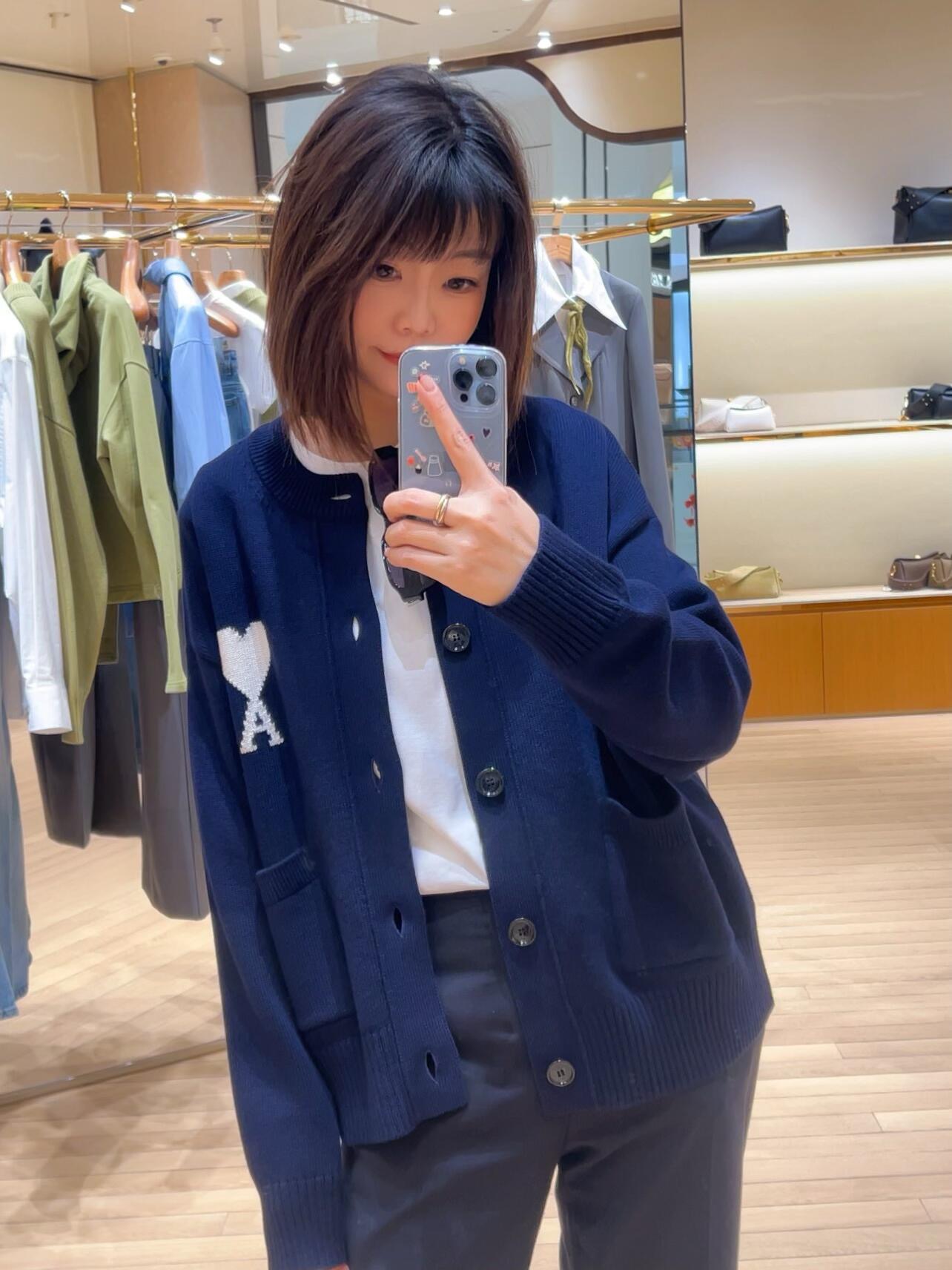 Heart-Logo Crewneck Cardigan — product photograph