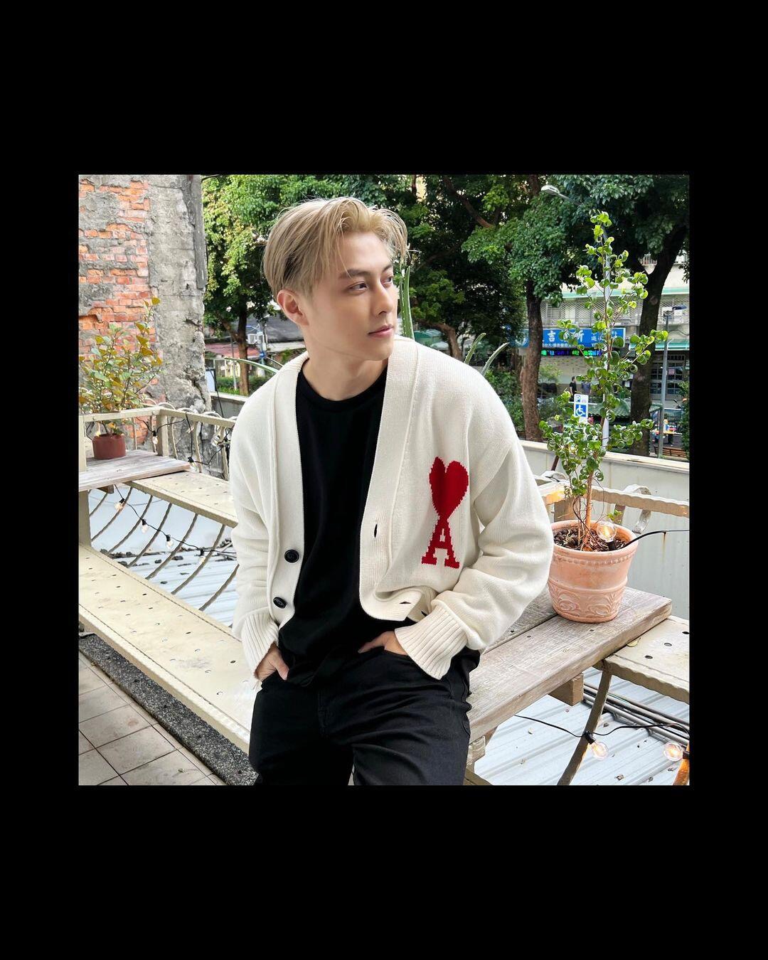 Heart-Logo V-Neck Cardigan — product photograph