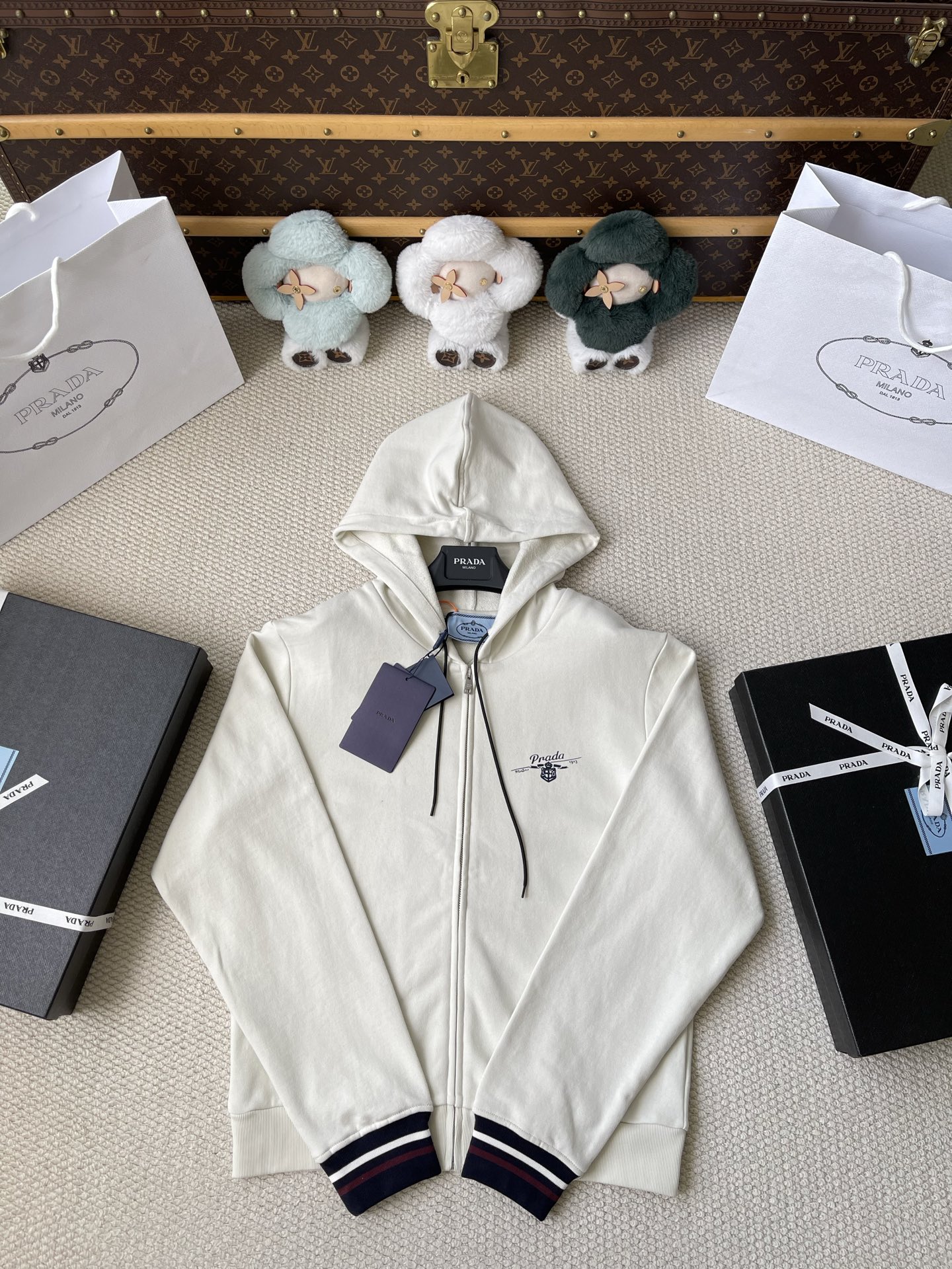 Embroidered-Logo Zip Hoodie — product photograph