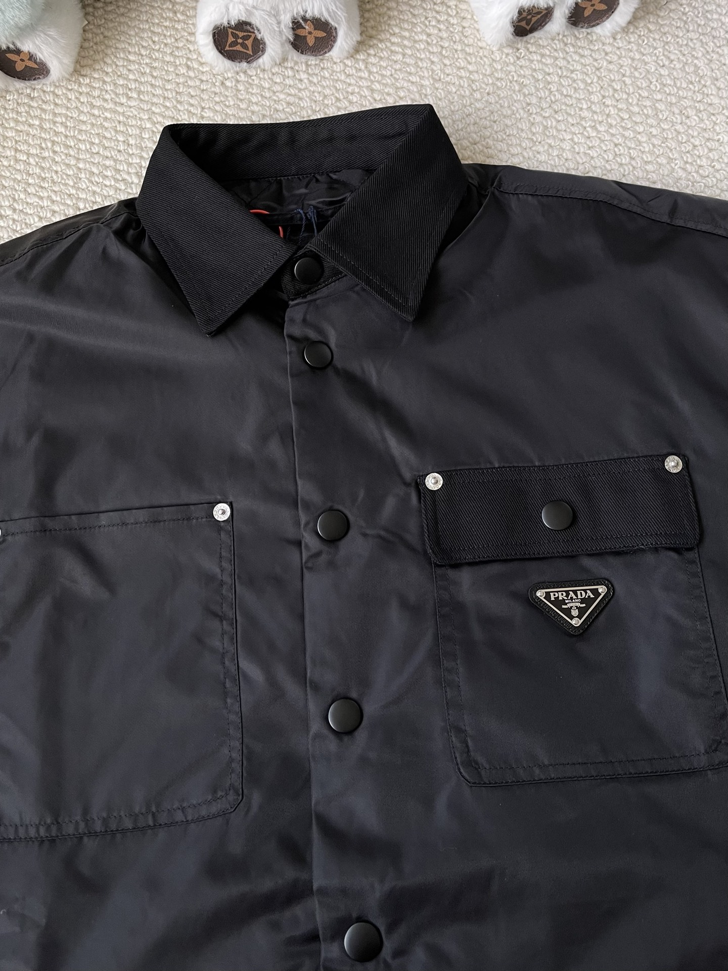Triangle-Pocket Button Overshirt — product photograph