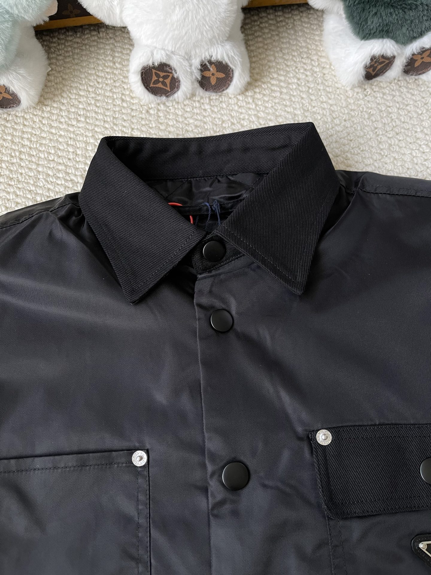 Triangle-Pocket Button Overshirt — product photograph