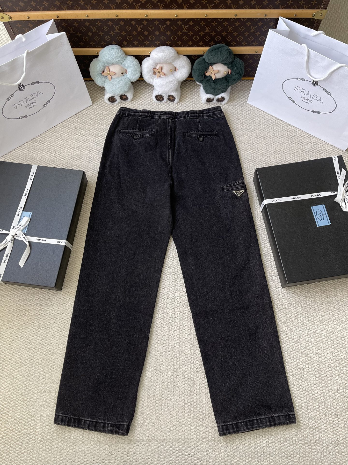 Washed Denim Trousers — product photograph